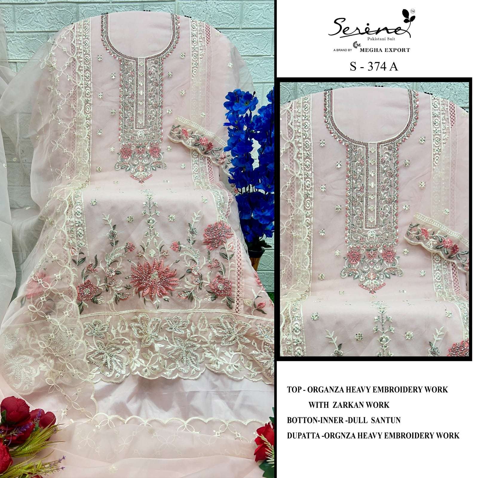 SERINE S-374 A TO D SERIES ORGANZA EMBROIDERY DRESSES-00201