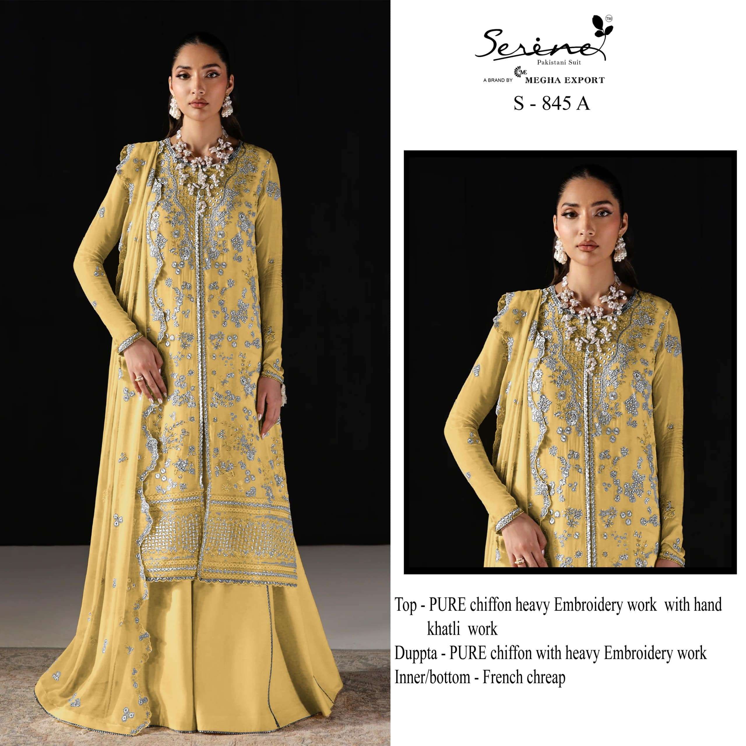 SERINE S-845 A TO D SERIES CHIFFON EMBROIDERY DRESSES-00201