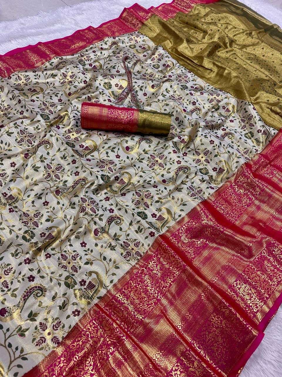 SF-860 BY ASLIWHOLESALE KANJIVARAM SILK EMBROIDERY SAREES-00314