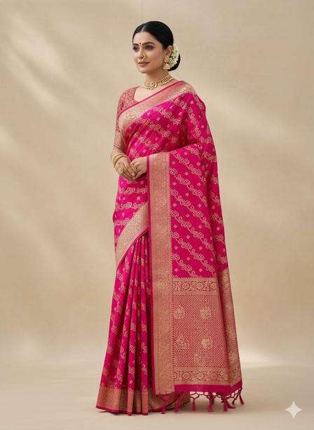 SF-978 BY ASLIWHOLESALE MEENAKARI SILK PRINTED SAREES-00314