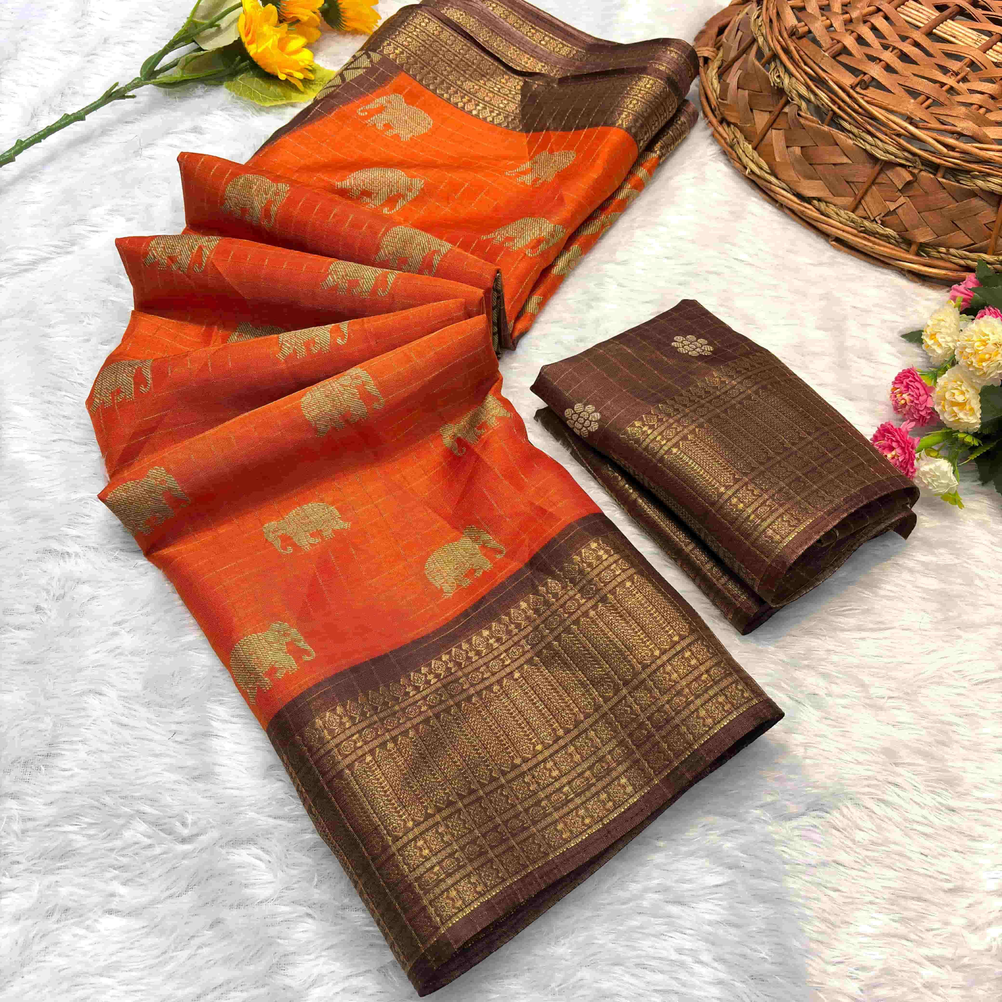 SF-983 BY ASLIWHOLESALE DOLA SILK PRINTED SAREES-00314
