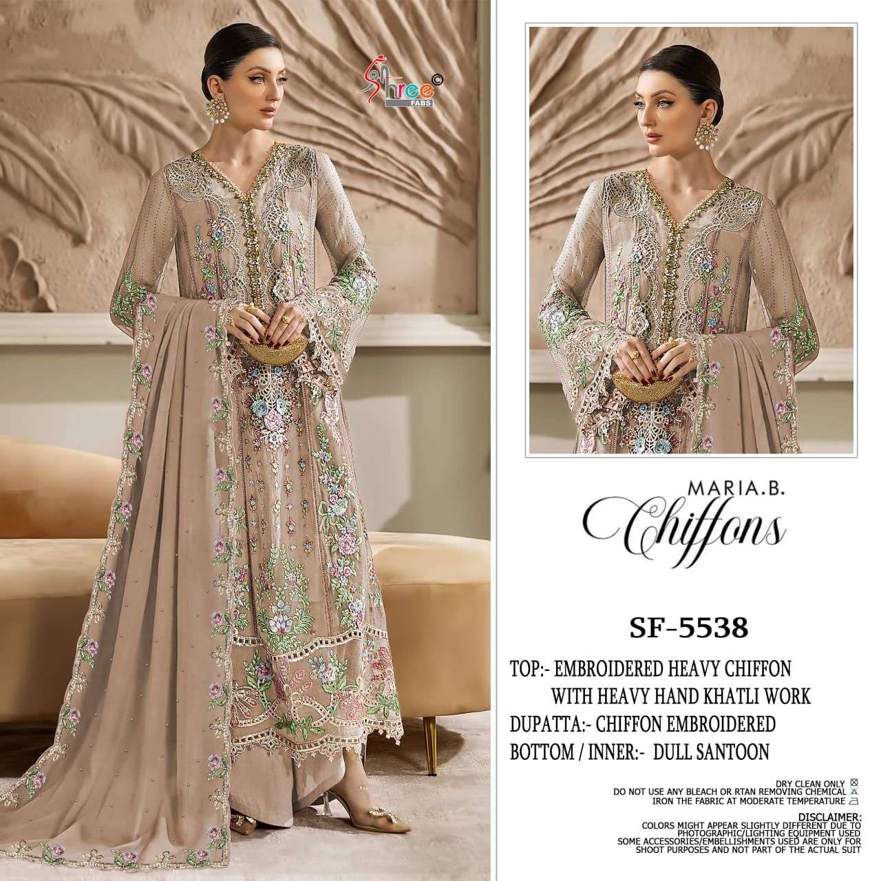 SHREE FAB S-5538 A TO D SERIES CHIFFON EMBROIDERY PAKISATNI DRESSES-00201