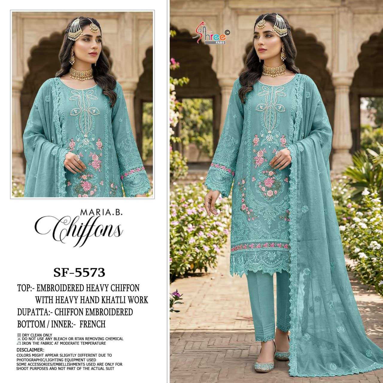 SHREE FAB SF-5573 A TO D SERIES CHIFFON EMBROIDERY PAKISATNI DRESSES-00201