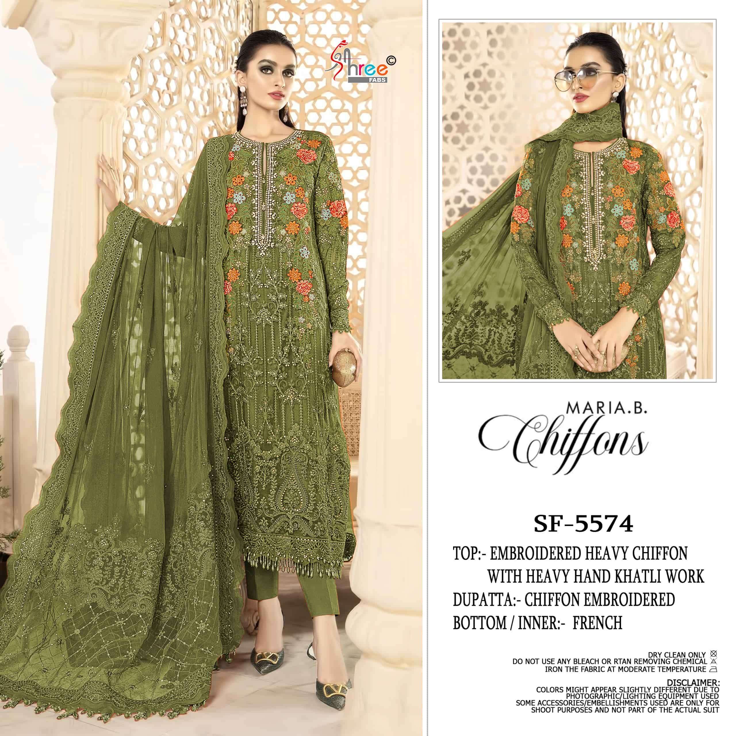 SHREE FAB SF-5574 A TO D SERIES CHIFFON EMBROIDERY DRESSES-00011