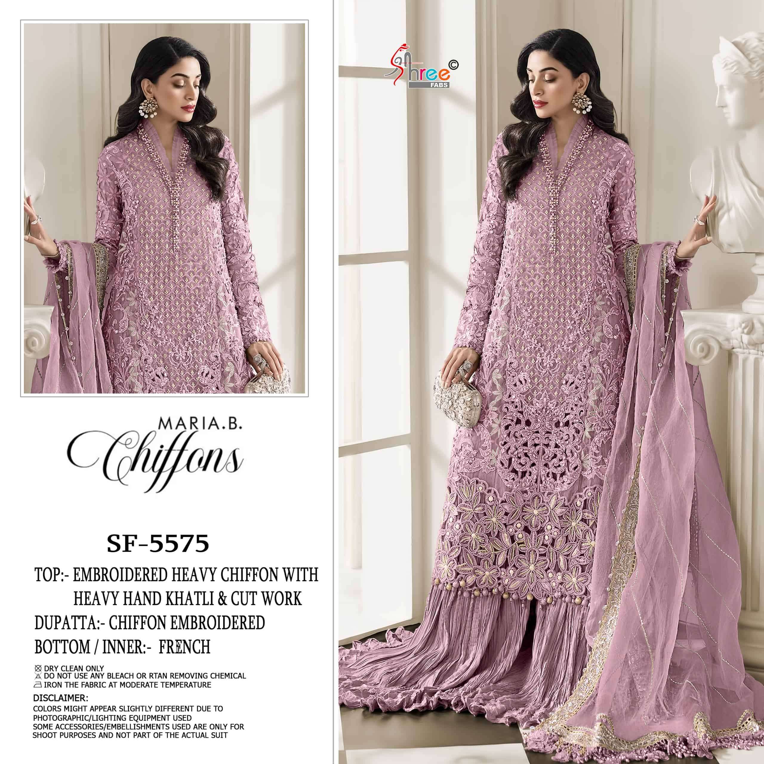 SHREE FAB SF-5575 A TO D SERIES CHIFFON EMBROIDERY DRESSES-00201