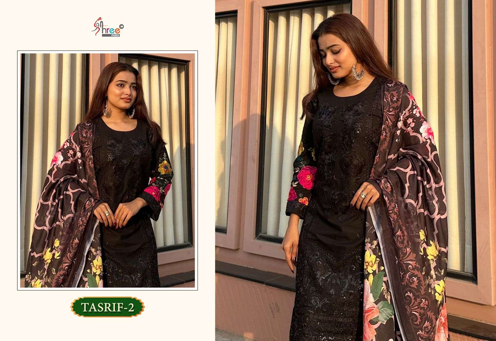 SHREE FAB TASRIF PURE COTTON EMBROIDERY DRESSES-00011