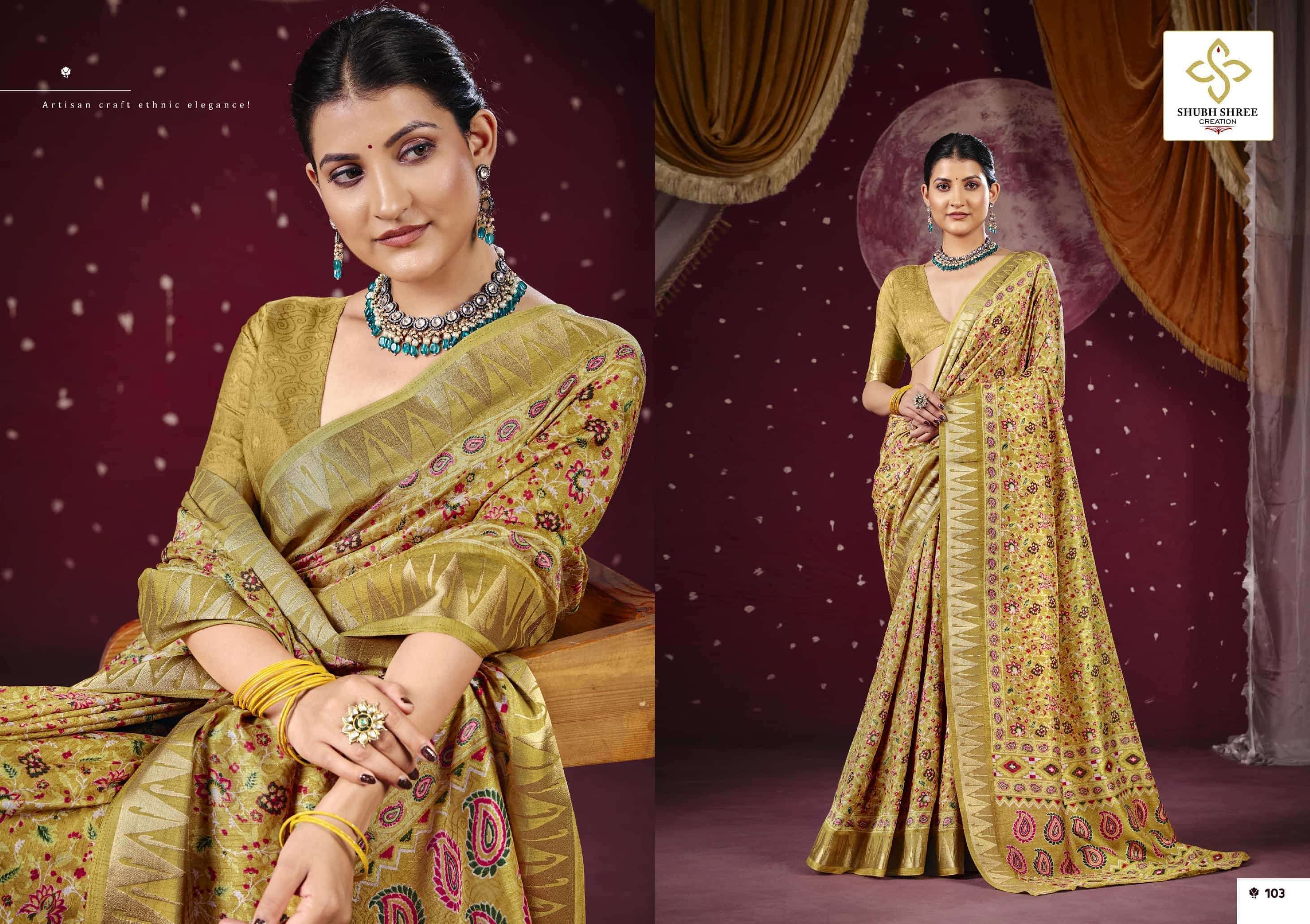 SHUBH SHREE CREATION NOOR SILK VOL-1 HANDLOOM SILK SAREES-00025
