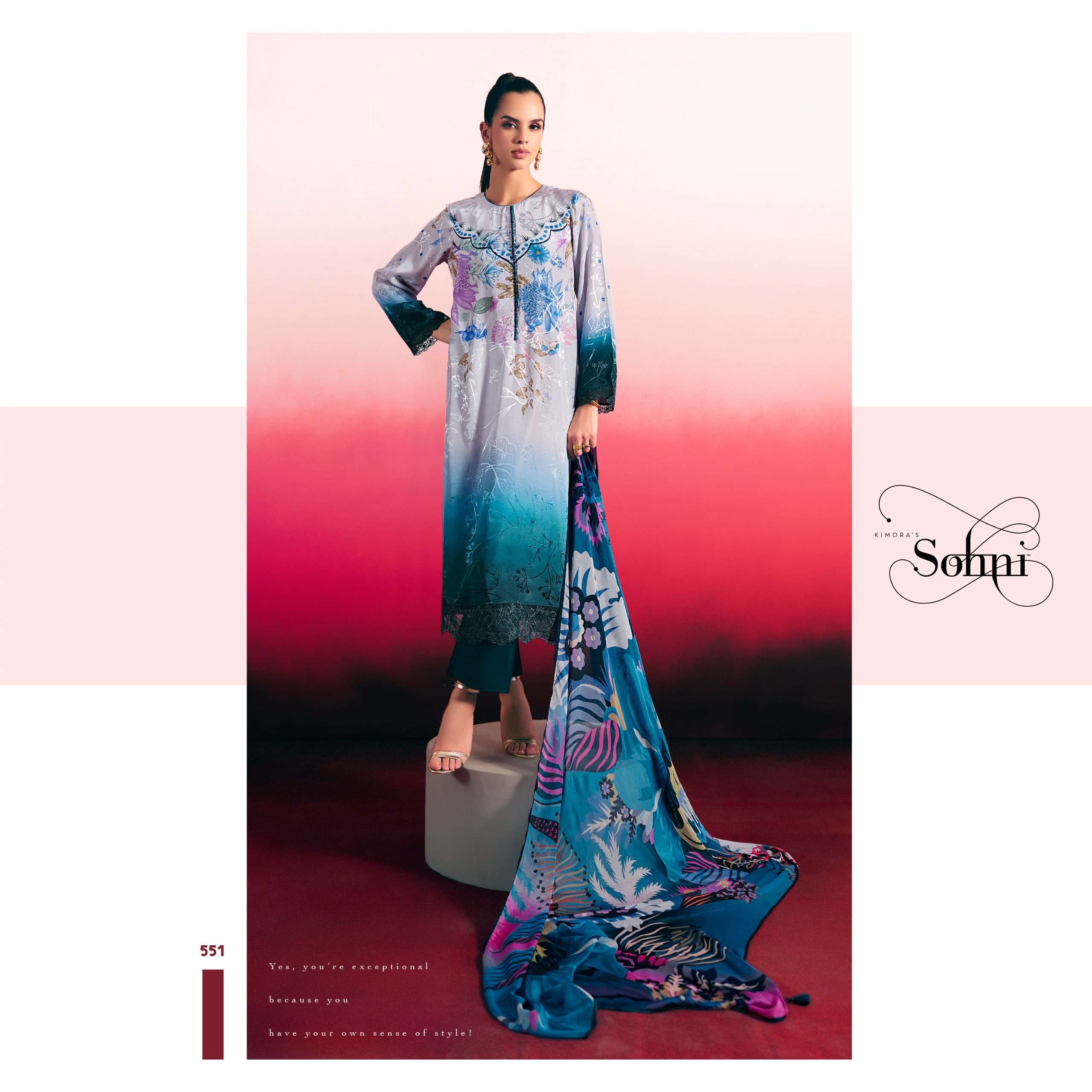 SOHNI AROMA BY ASLIWHOLESALE  551 TO 554 SERIES JACQUARD PRINTED PAKISTANI SUIT-00069
