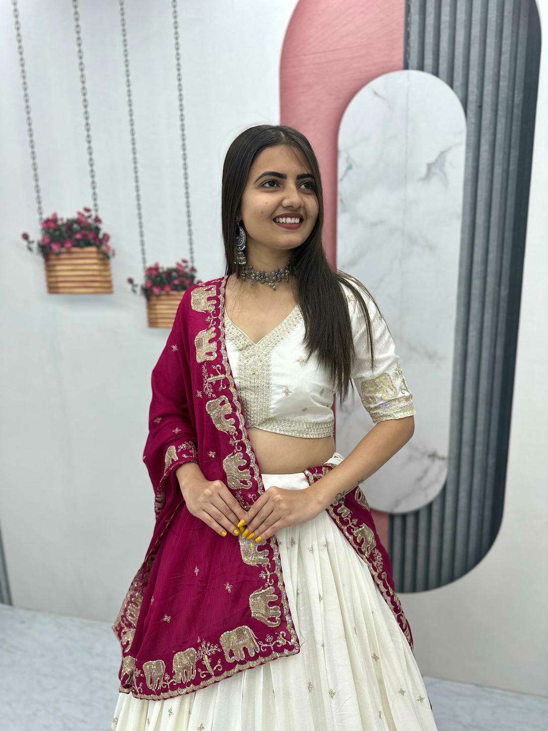 TAPI-300 BY ASLIWHOLESALE CHINON EMBROIDERY LEHENGAS-00185