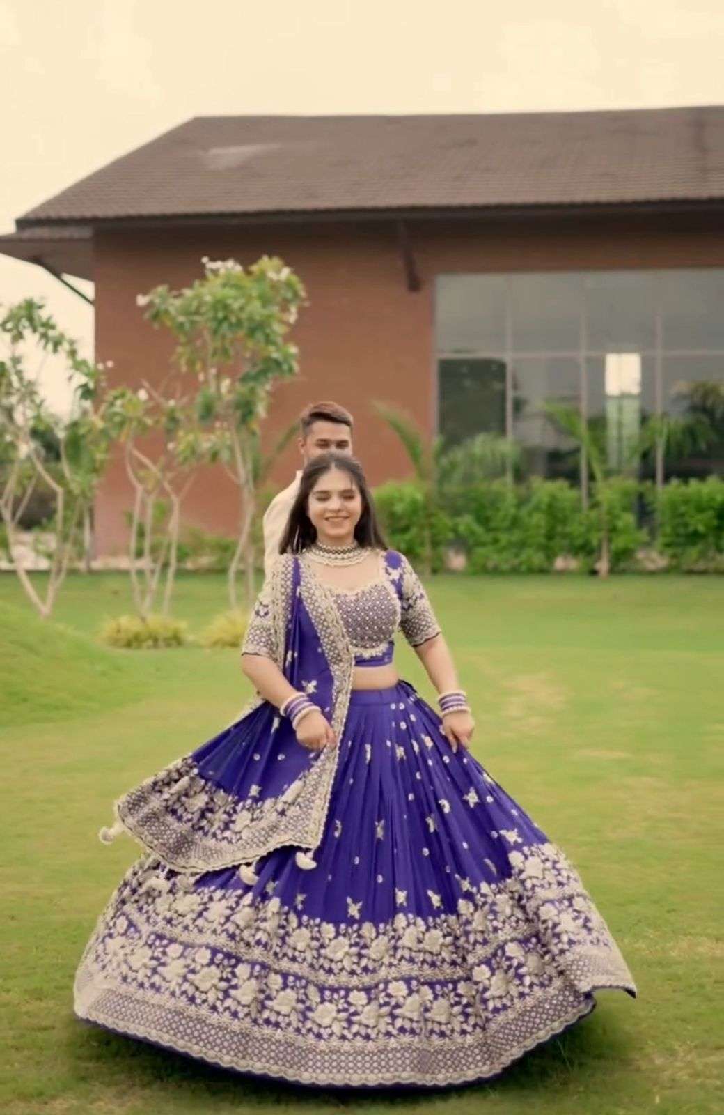 TAPI-304 BY ASLIWHOLESALE CHINON EMBROIDERY LEHENGAS -00185