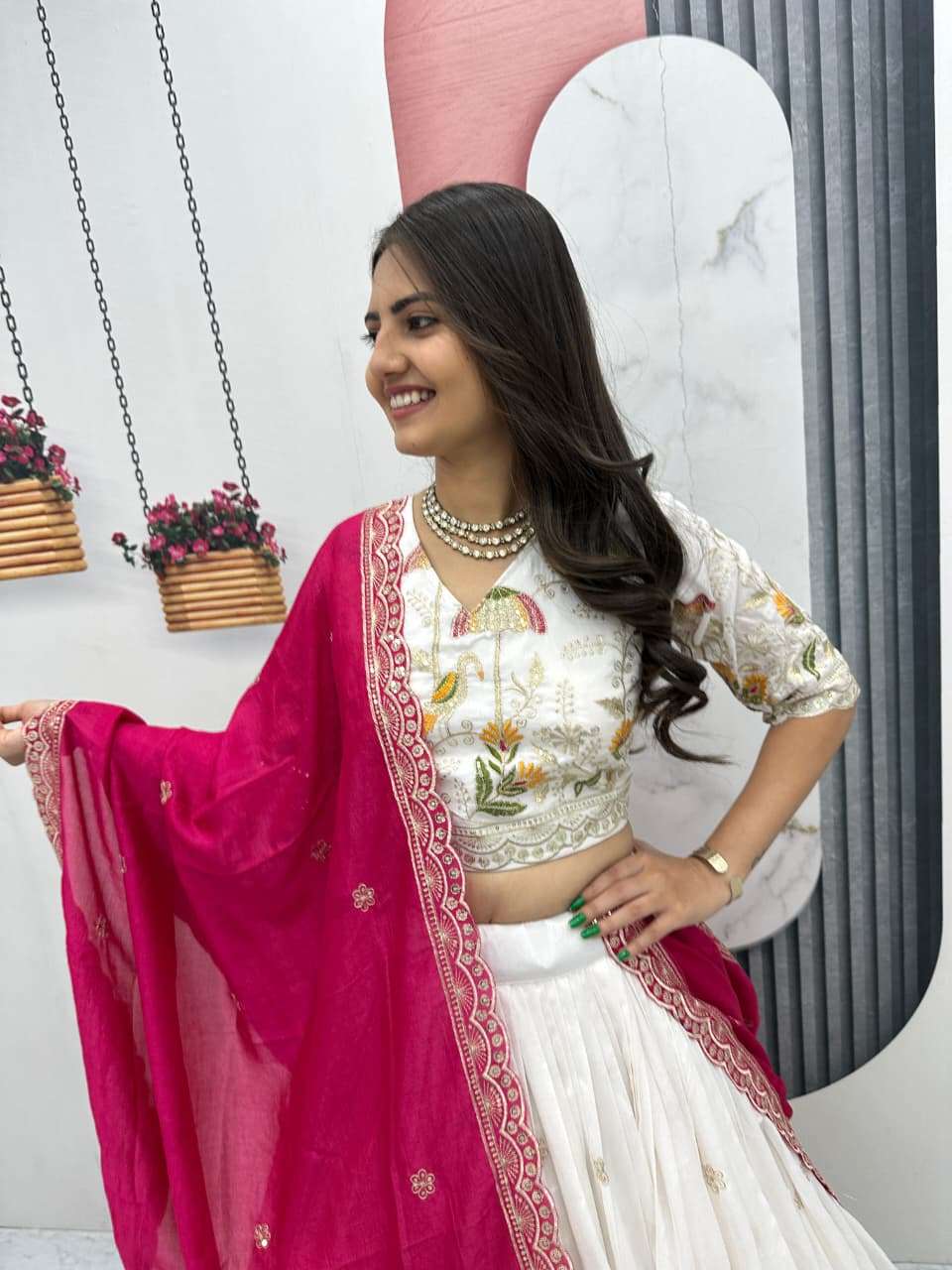 TAPI-309 BY ASLIWHOLESALE VICHITRA SILK EMBROIDERY LEHENGAS - 00185