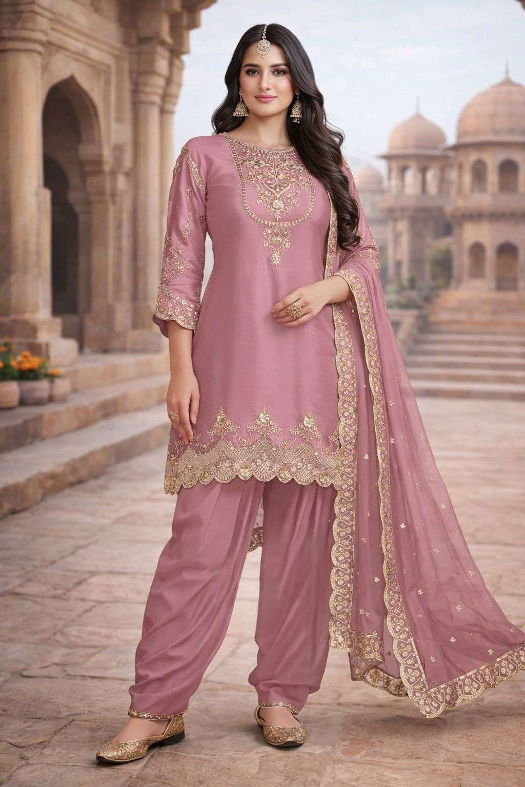 TAWAKKAL 5102 HEAVY EMBROIDERY FAUX GEORGETTE PAKISTANI DRESSES-00319