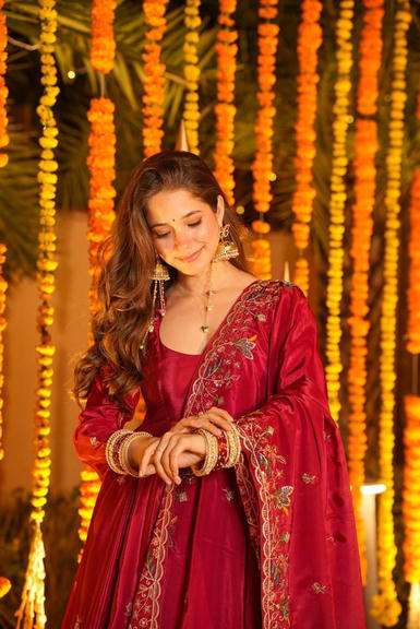 TD-6106 BY ASLIWHOLESALE HEAVY EMBROIDERY SILK ANARKALI SUITS -00235