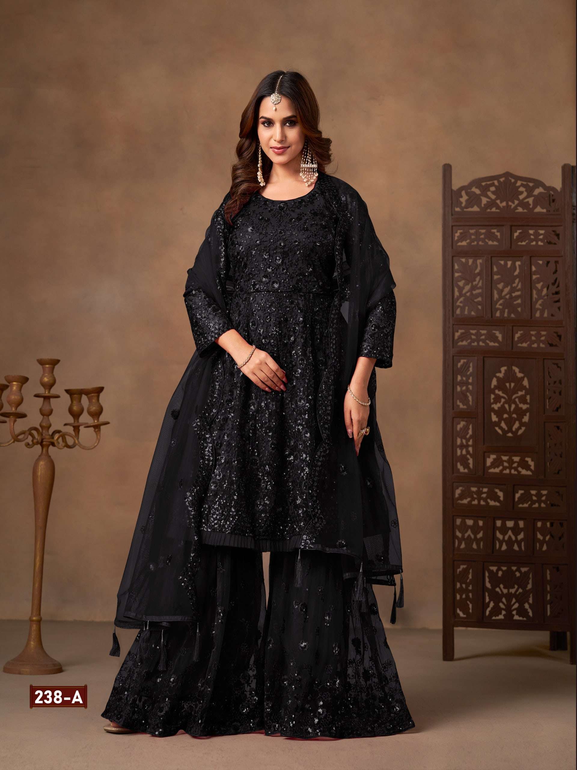 TWISHA AANAYA VOL-238 A TO D SERIES  NET SHARARA PAKISATNI  DRESSES-00274