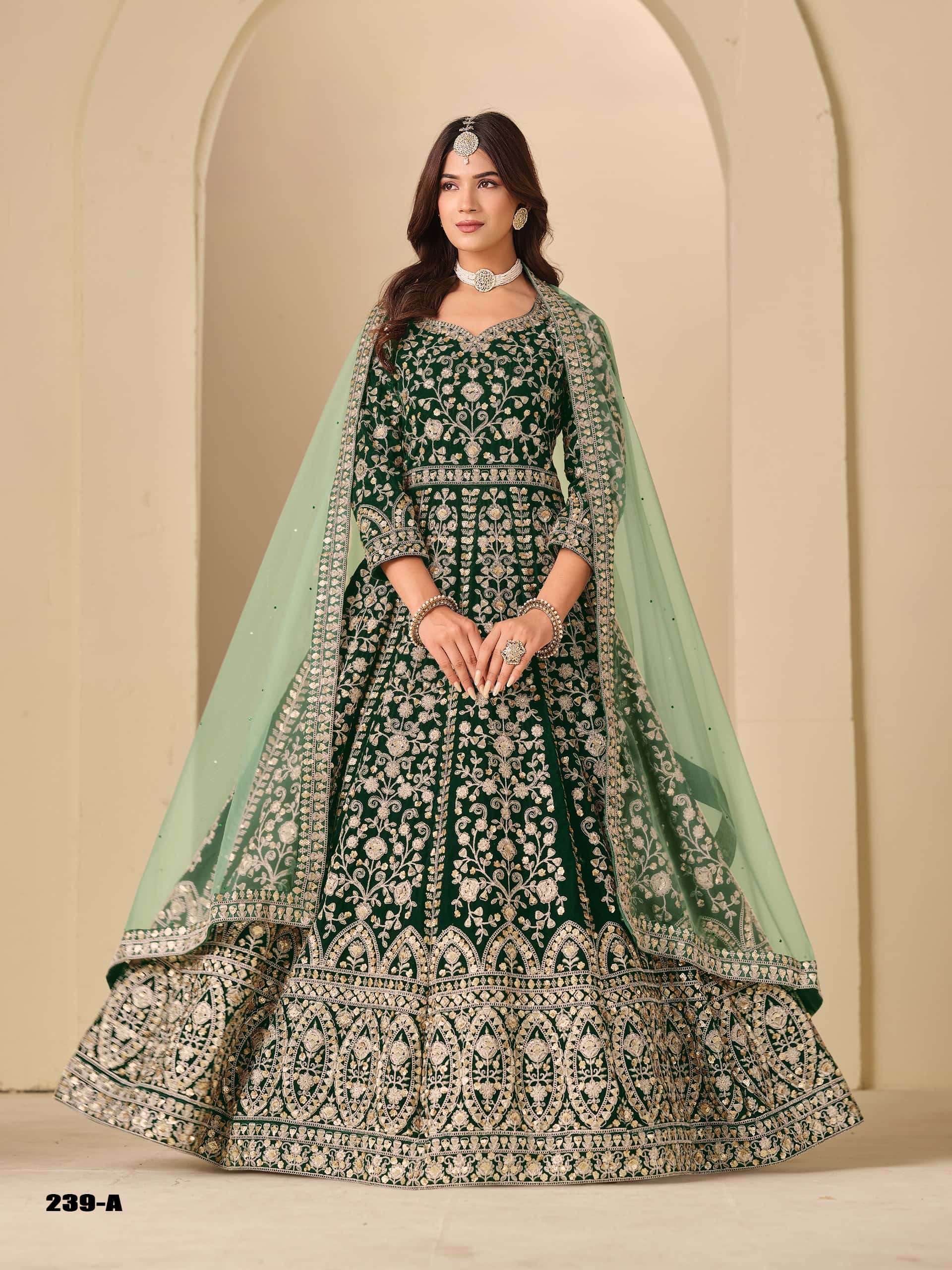 TWISHA AANAYA VOL-239 A TO D SERIES VELVET EMBRODIERY DRESSES-00274