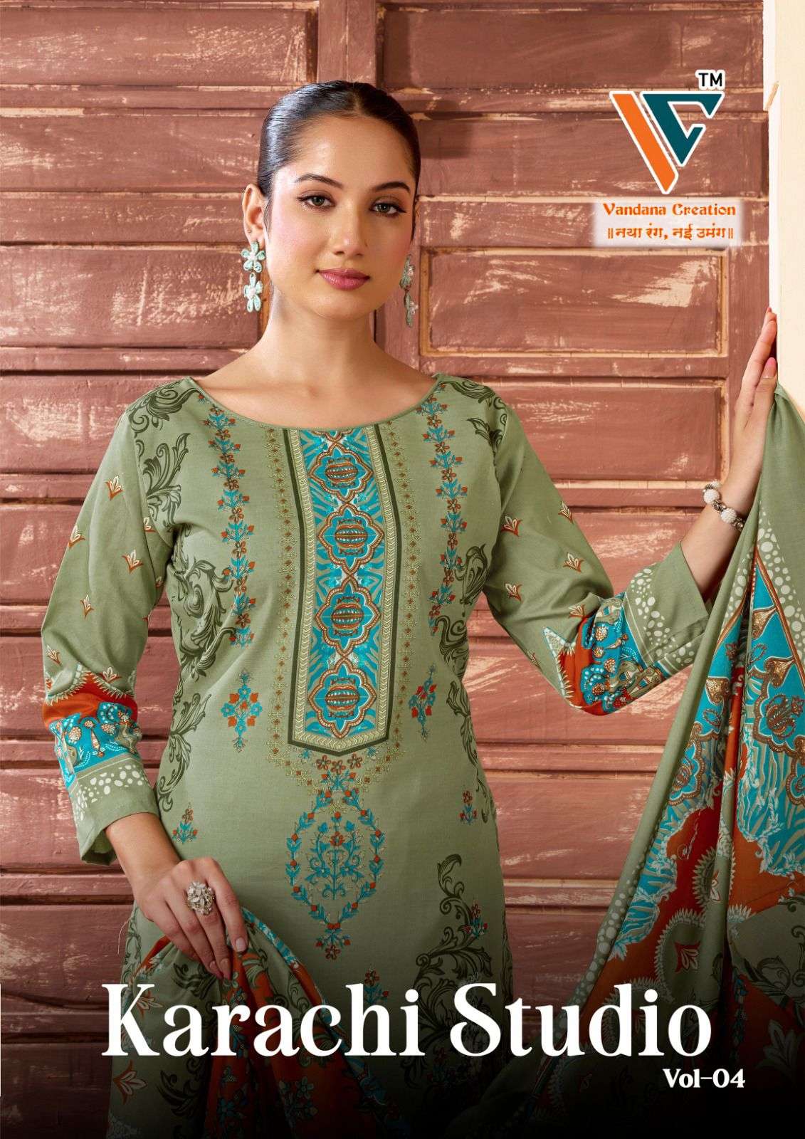 VANDANA CREATION KARACHI STUDIO VOL-04 4001 TO 4008 SERIES COTTON PRINTED DRESSES-00062