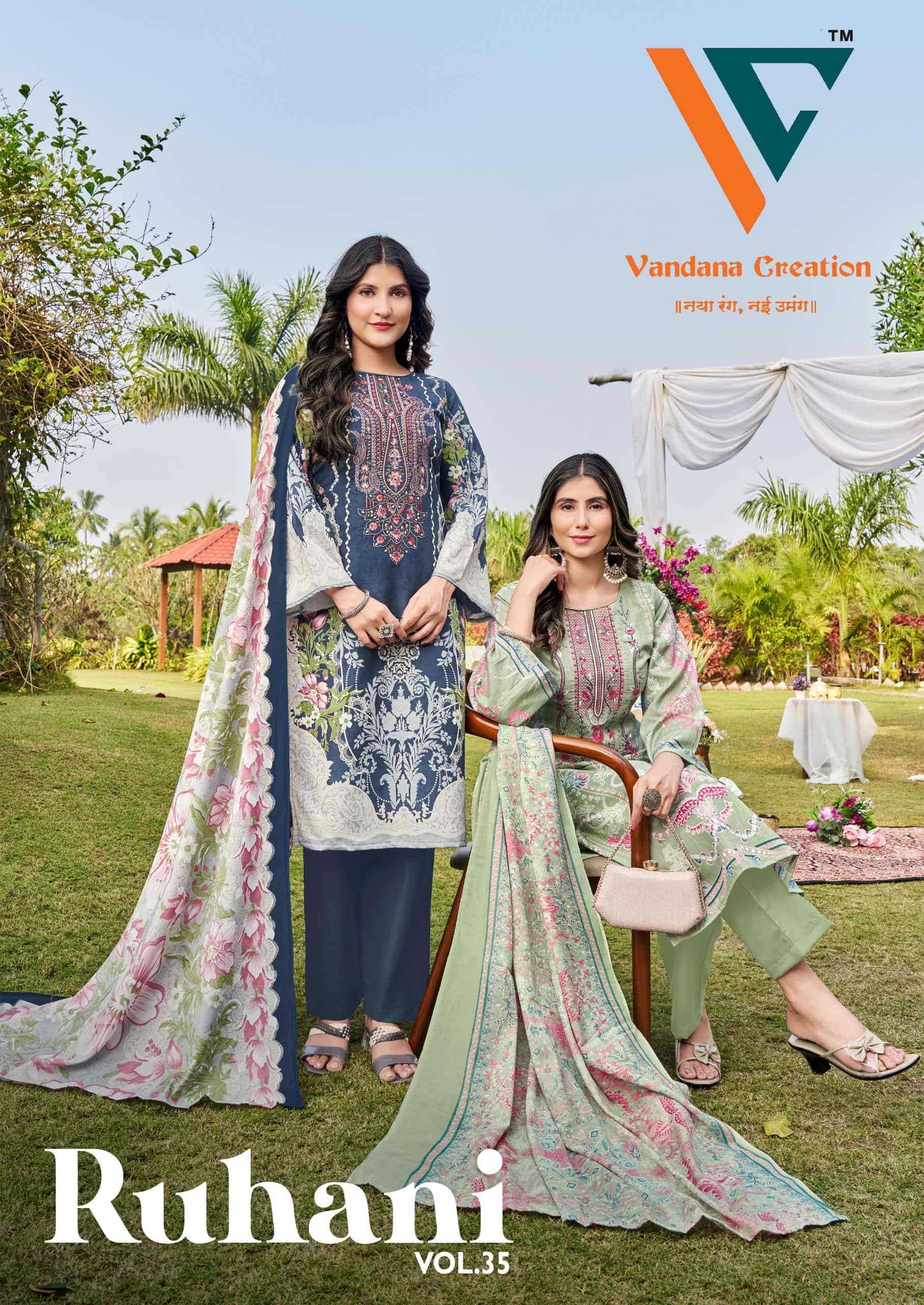 VANDANA CREATION RUHANI VOL-35 3501 TO 3508 SERIES COTTON PRINTED DRESSES-00062