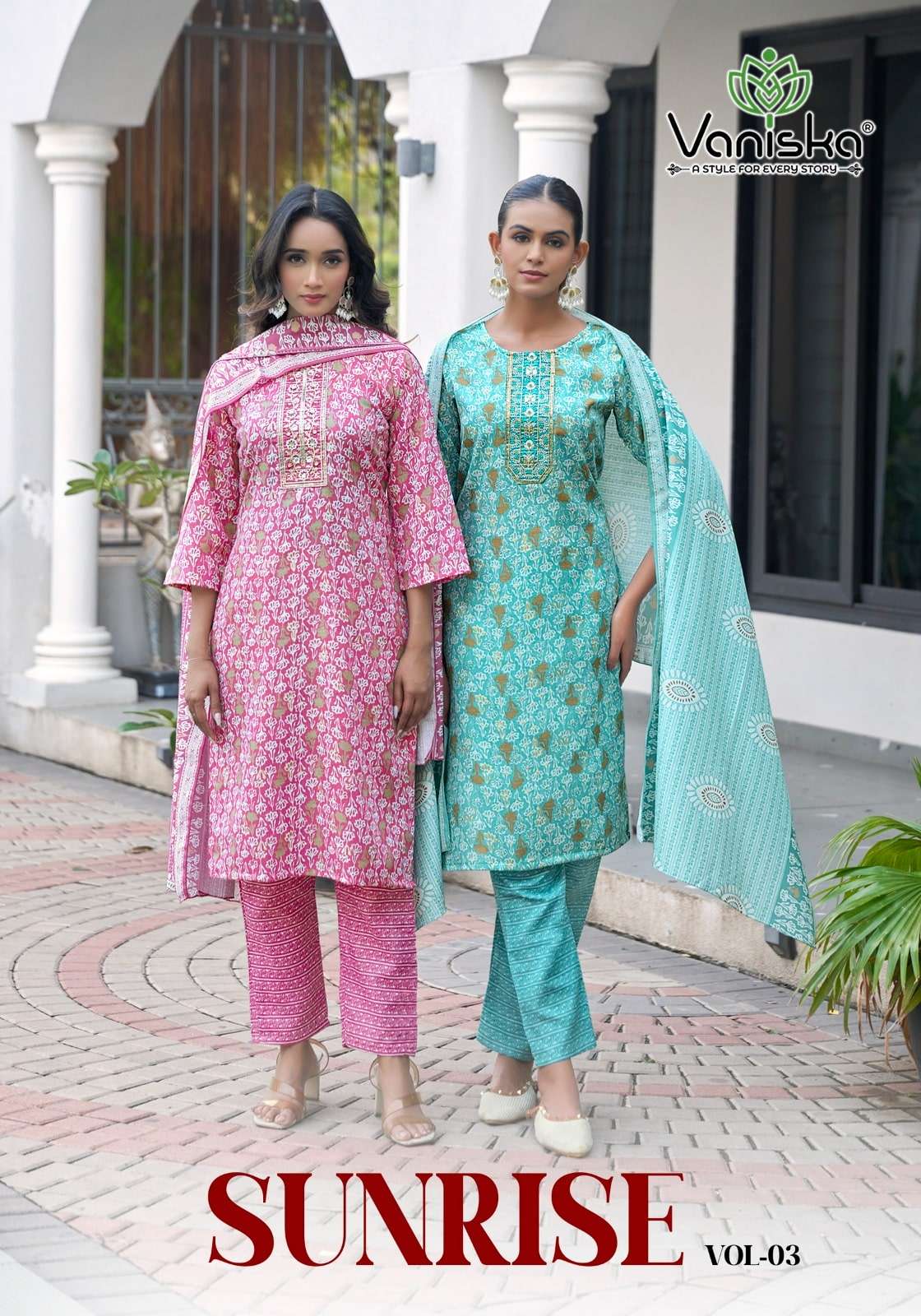 VANISKA SUNRISE VOL-03 3001 TO 3008 SERIES FANCY PRINTED DRESSES-00014