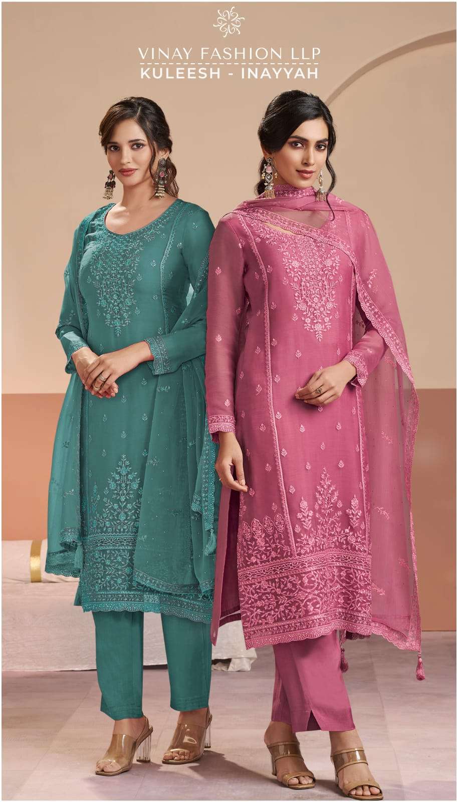 VINAY FASHION INAYYAH 78181 TO 78185 SERIES ORGANZA CHIFFON EMBROIDERY DRESSES-00025