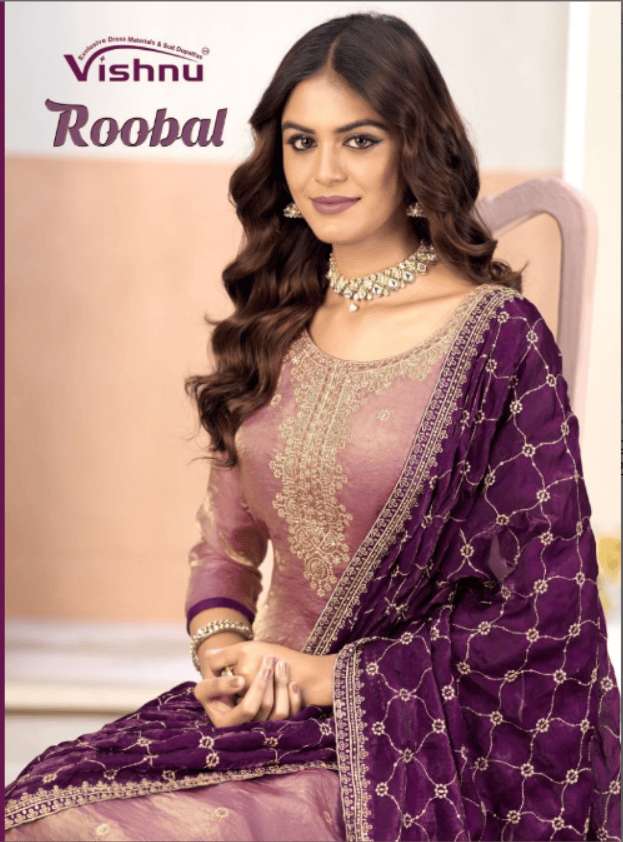 VISHNU ROOBAL 66001 TO 66008 SERIES FRENDY SILK EMBROIDERY UNSTITCHED DRESSES-00011