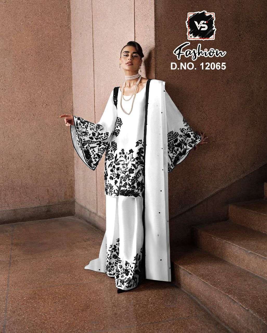VS.FASHION 12065 FAUX GEORGETTE EMBROIDERY PAKISTANI SUITS - 00312