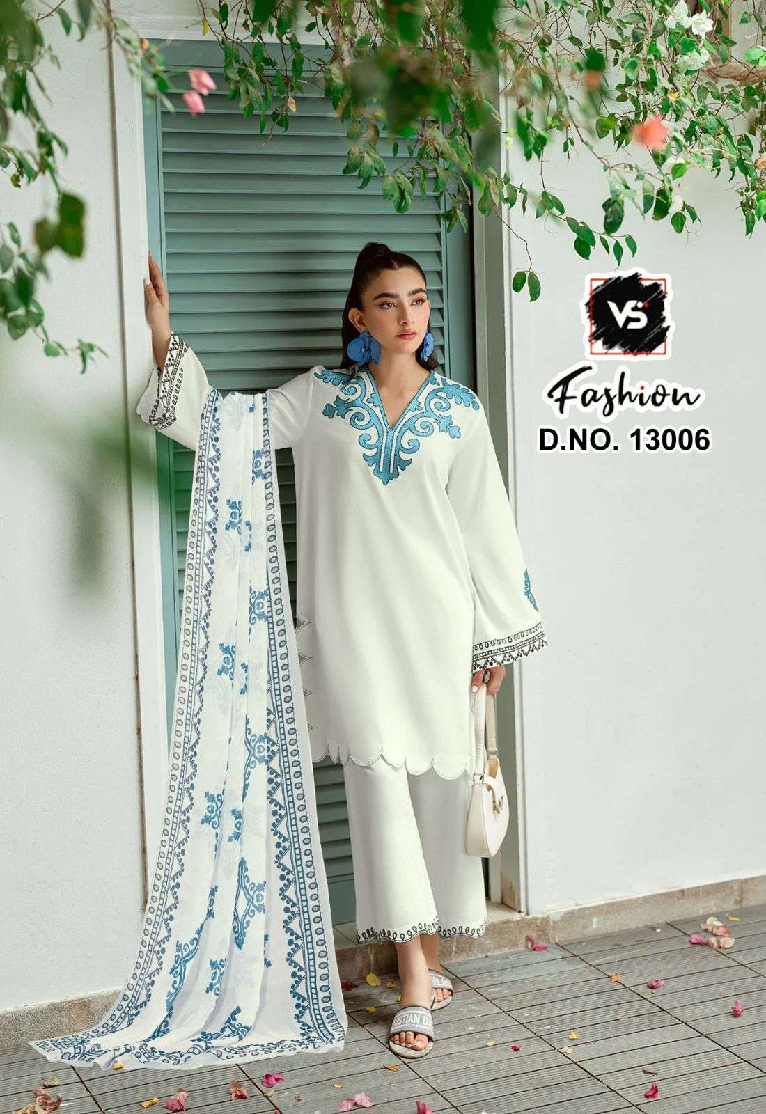 VS.FASHION 13006 FAUX GEORGETTE EMBROIDERY PAKISTANI DRESSES - 00312