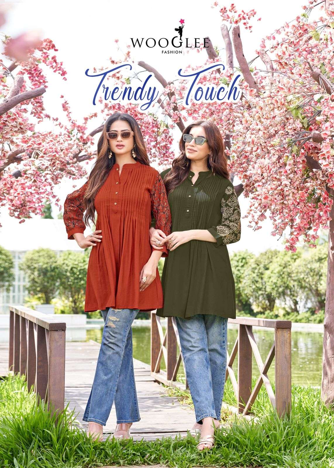 WOOGLEE TRENDY TOUCH 2001 TO 2006 SERIES RAYON HANDWORK TUNICS-00014