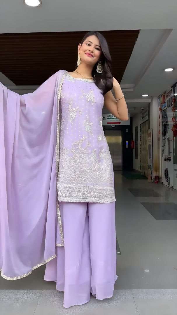  YD-036 BY ASLIWHOLESALE FAUX GEORGETTE EMBROIDERY DRESSES - 00104