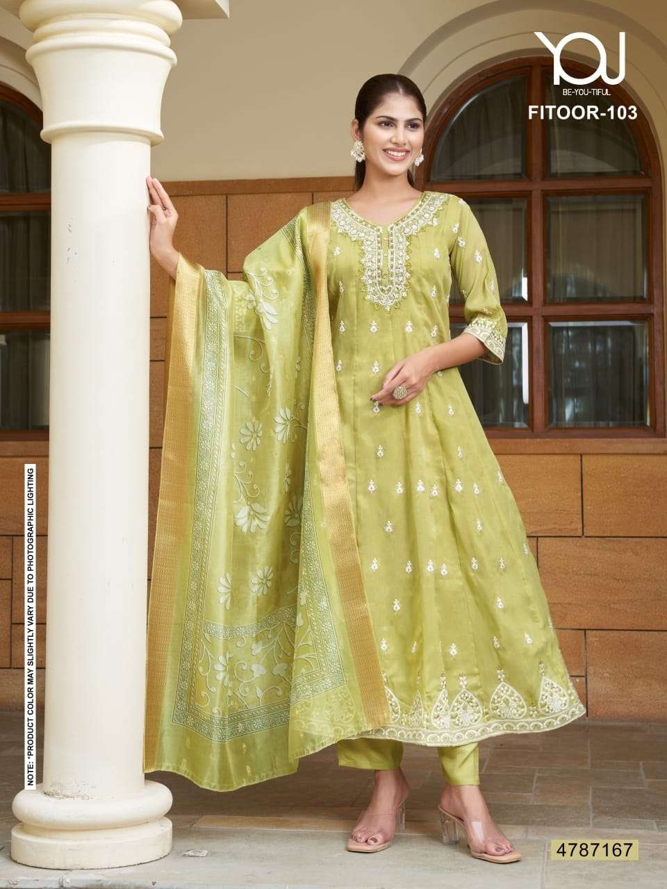 YOU FITOOR 101 TO 104 SERIES TISSUE SILK ANARKALI WITH DUPTTA-00320