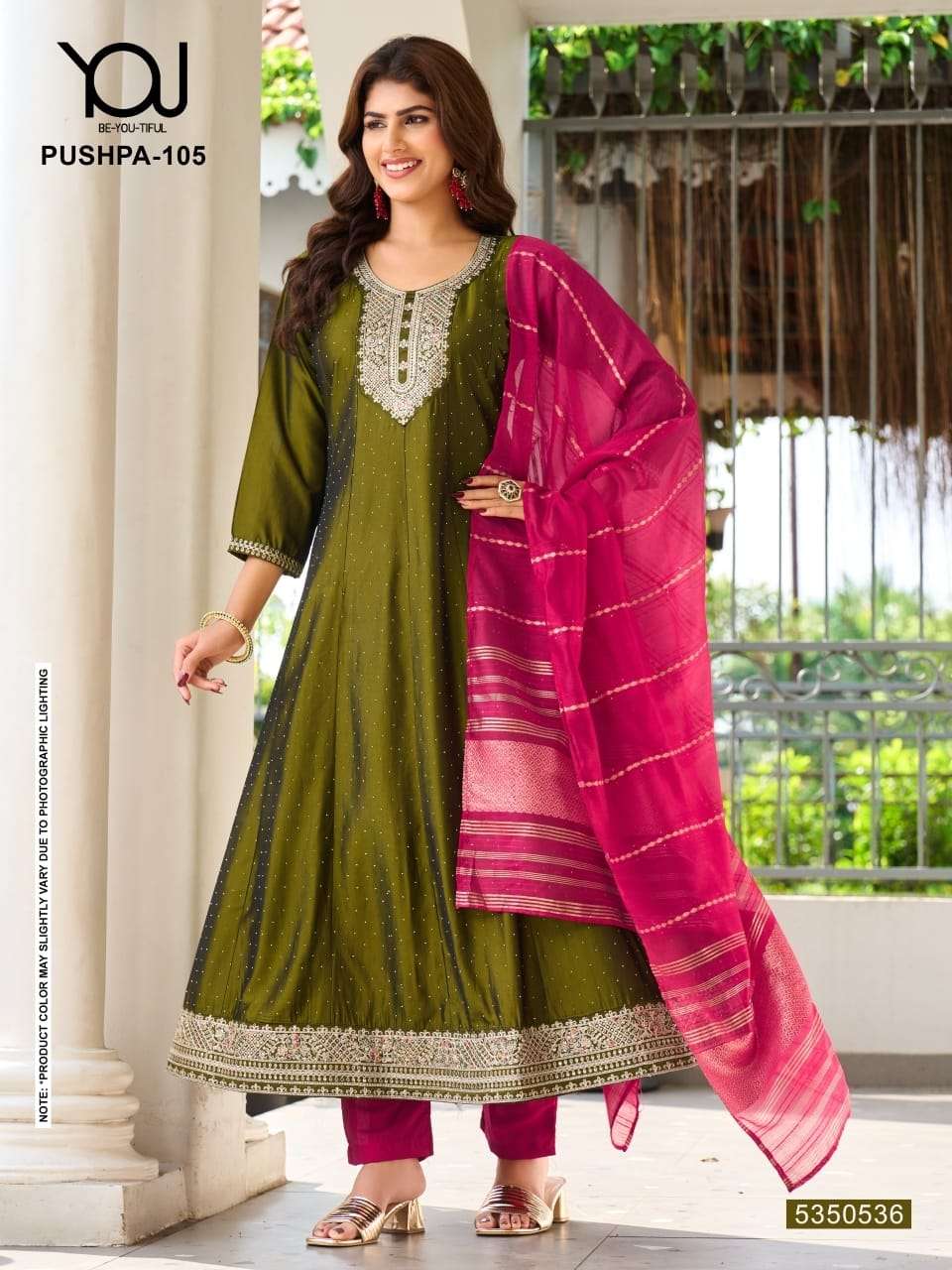 YOU PUSHPA RANGEELA SILK EMBROIDERY ANARKALI DRESSES-00320