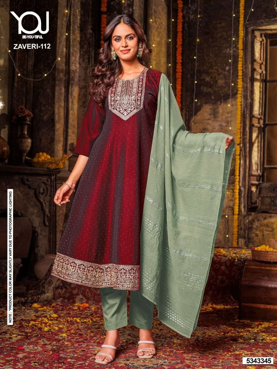 YOU ZAVERI RANGEELA SILK EMBROIDERY ANARKALI-00320