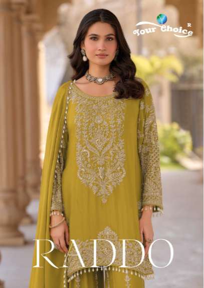 YOUR CHOICE RADDO 1001 TO 1003 SERIES CHINON EMBROIDERY SHARARA DRESSES-00028