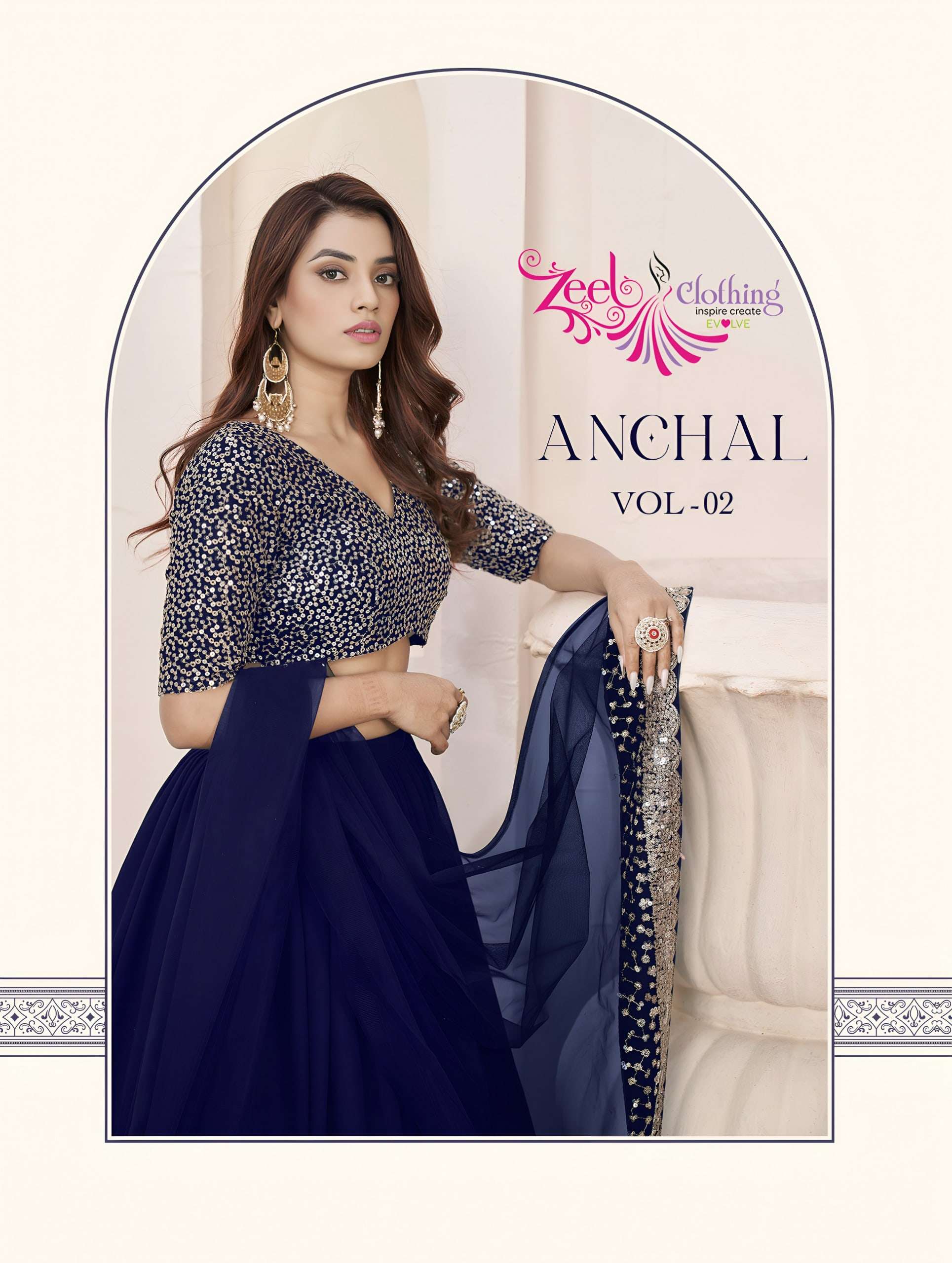 ZEEL CLOTHING ANCHAL VOL-2 GEORGETTE EMBROIDERY LEHENGAS-00139
