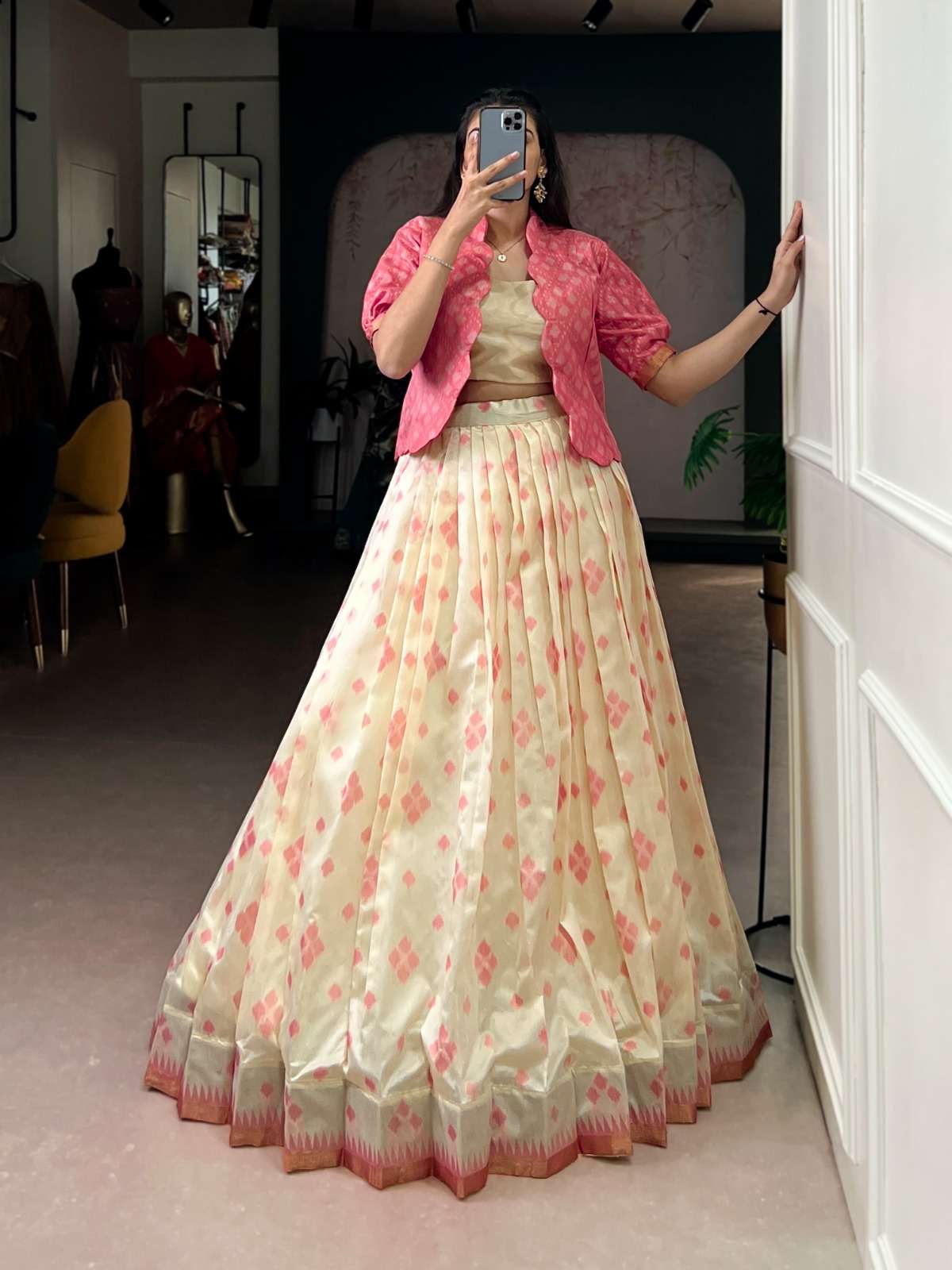 1110 COLOUR BY ASLIWHOLESALE DESIGNER PURE JACQUARD SILK LEHENGAS-00195