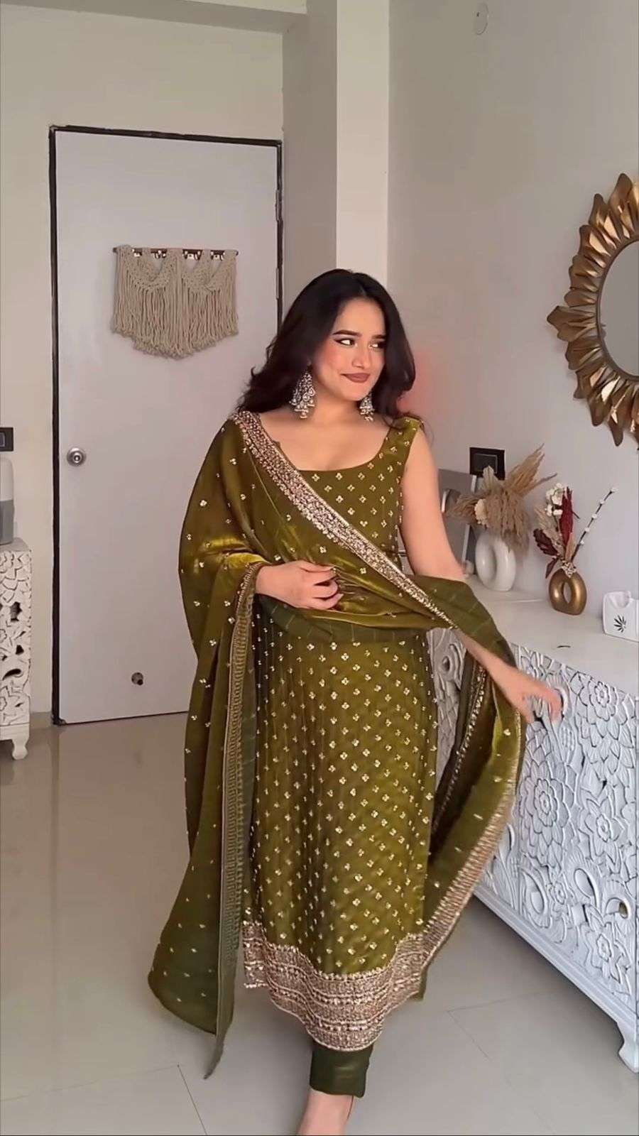 1577 HIT COLOUR BY ASLIWHOLESALE HEAVY FENDY SILK EMBROIDERY STITCHED DRESSES - 00241