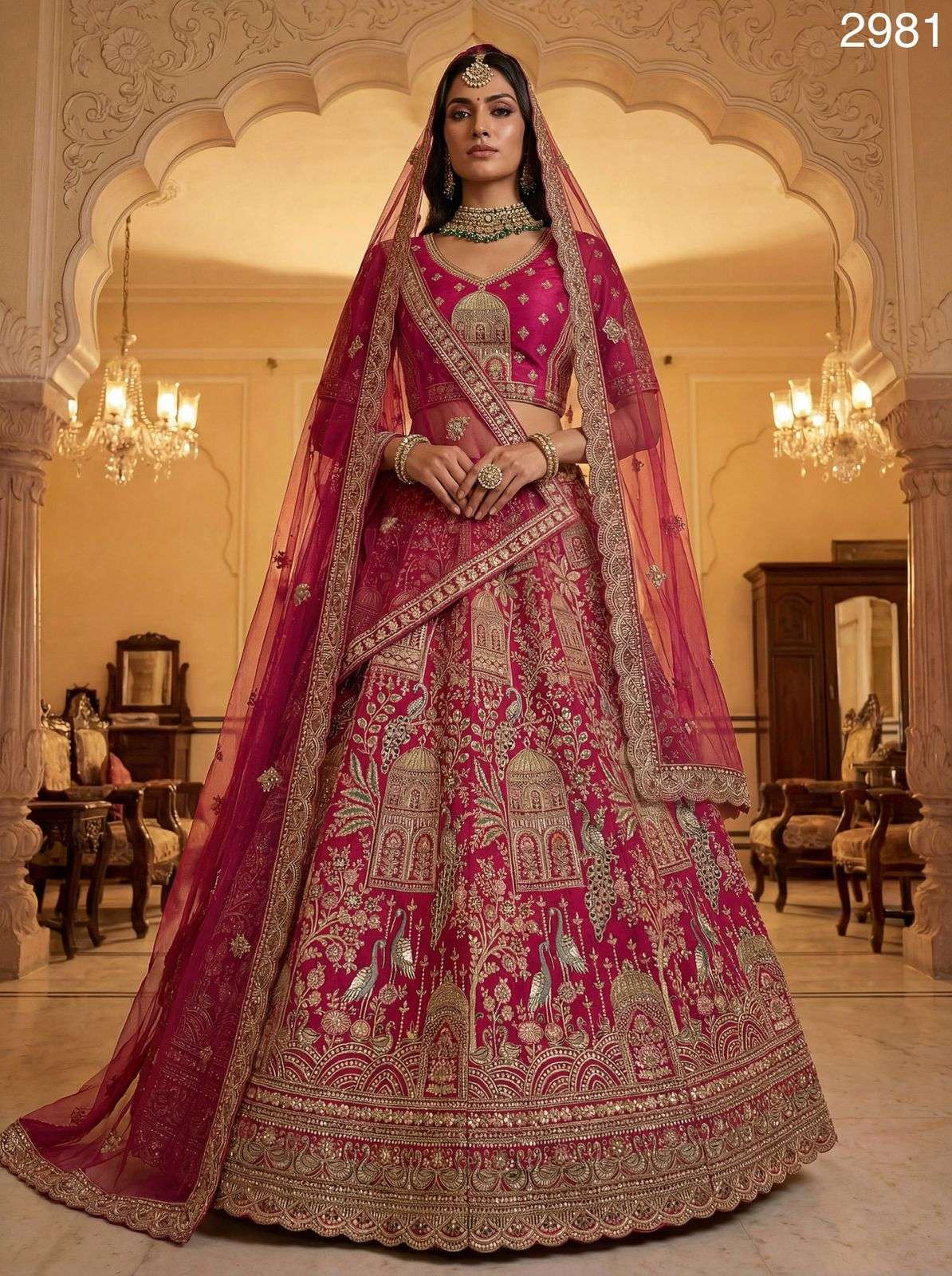 2981 HIT COLOUR BY ASLIWHOLESALE GADHWAL SILK EMBROIDERY LEHENGAS-00130