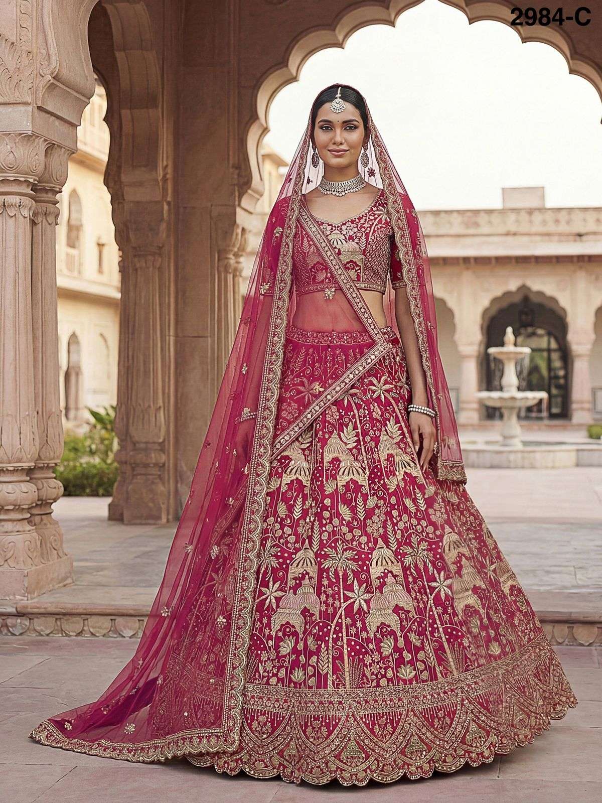 2984 HIT COLOUR BY ASLIWHOLESALE SILK SEMI-STITCHED LEHENGAS-00130