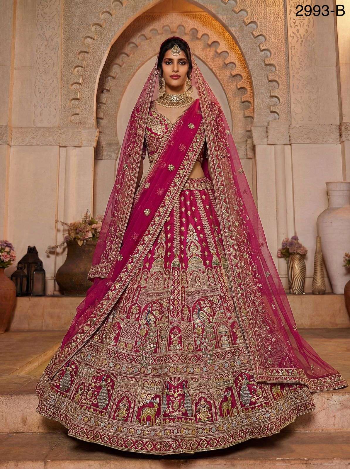 2993 HIT COLOUR BY ASLIWHOLESALE SILK EMBROIDERY SEMI-STITCHED LEHENGAS-00130