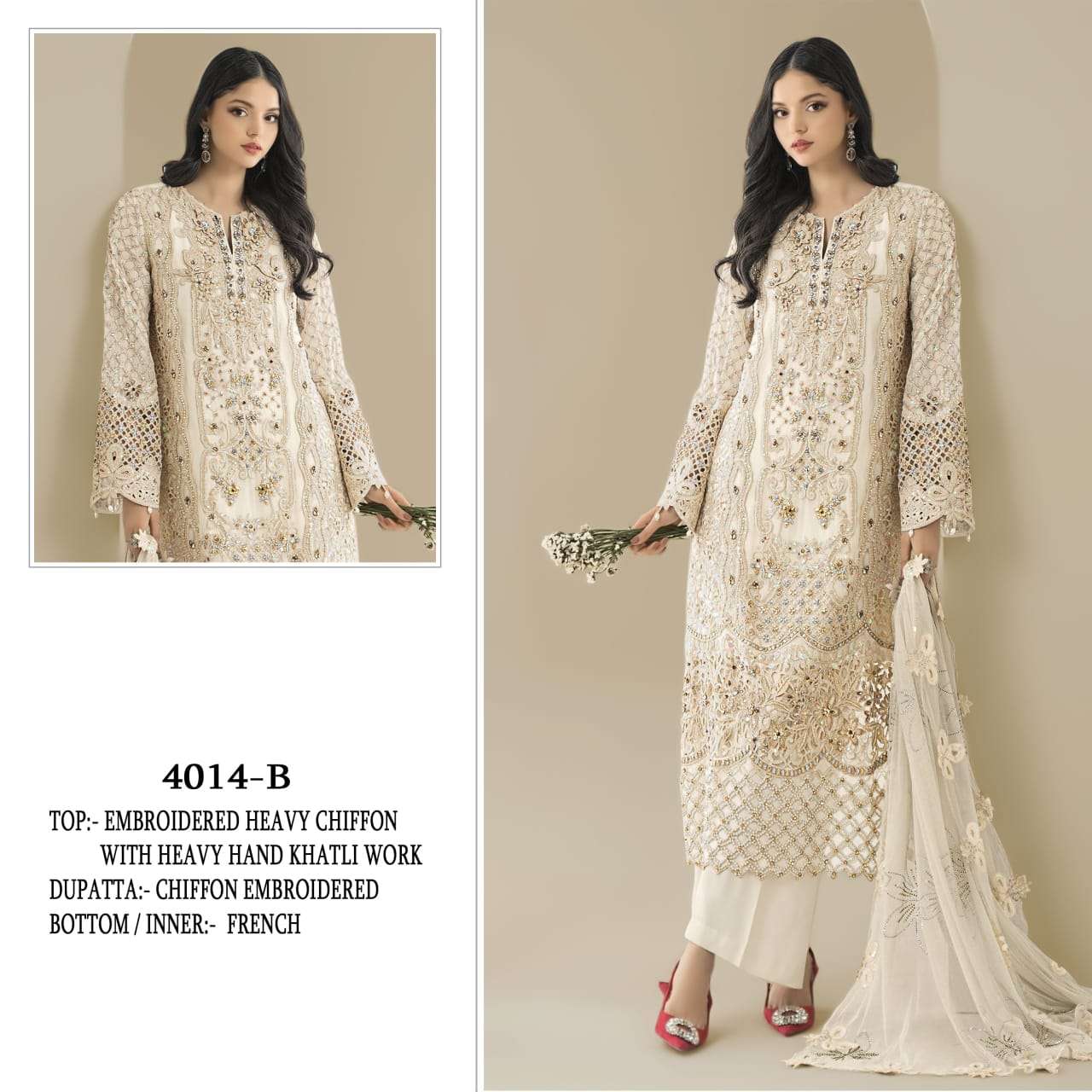 4014 COLOUR BY ASLIWHOLESALE DESIGNER PURE CHIFFON SILK EMBROIDERY PAKISTANI DRESSES-00201