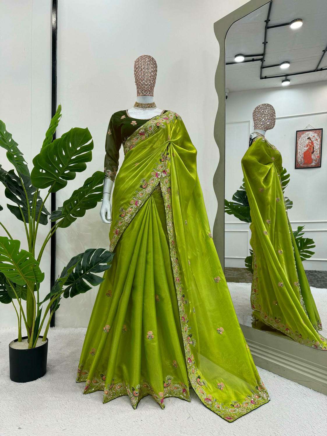505 HIT COLOUR BY ASLIWHOLESALE JIMMY CHOO EMBROIDERY UNSTITCHED SAREES-00241