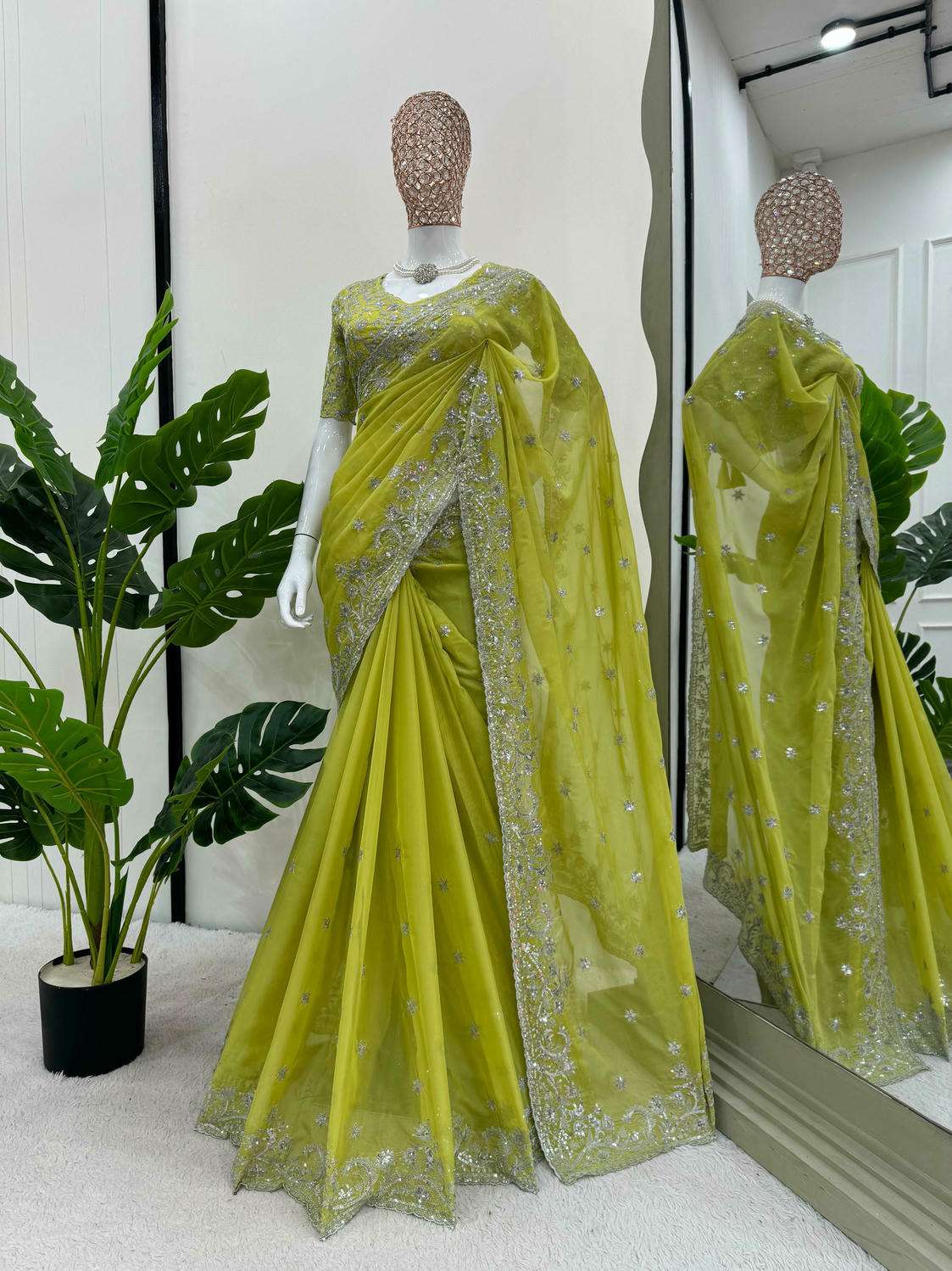 527 HIT COLOUR BY ASLIWHOLESALE TABBY SILK EMBROIDERY UNSTITCHED SAREES-00241