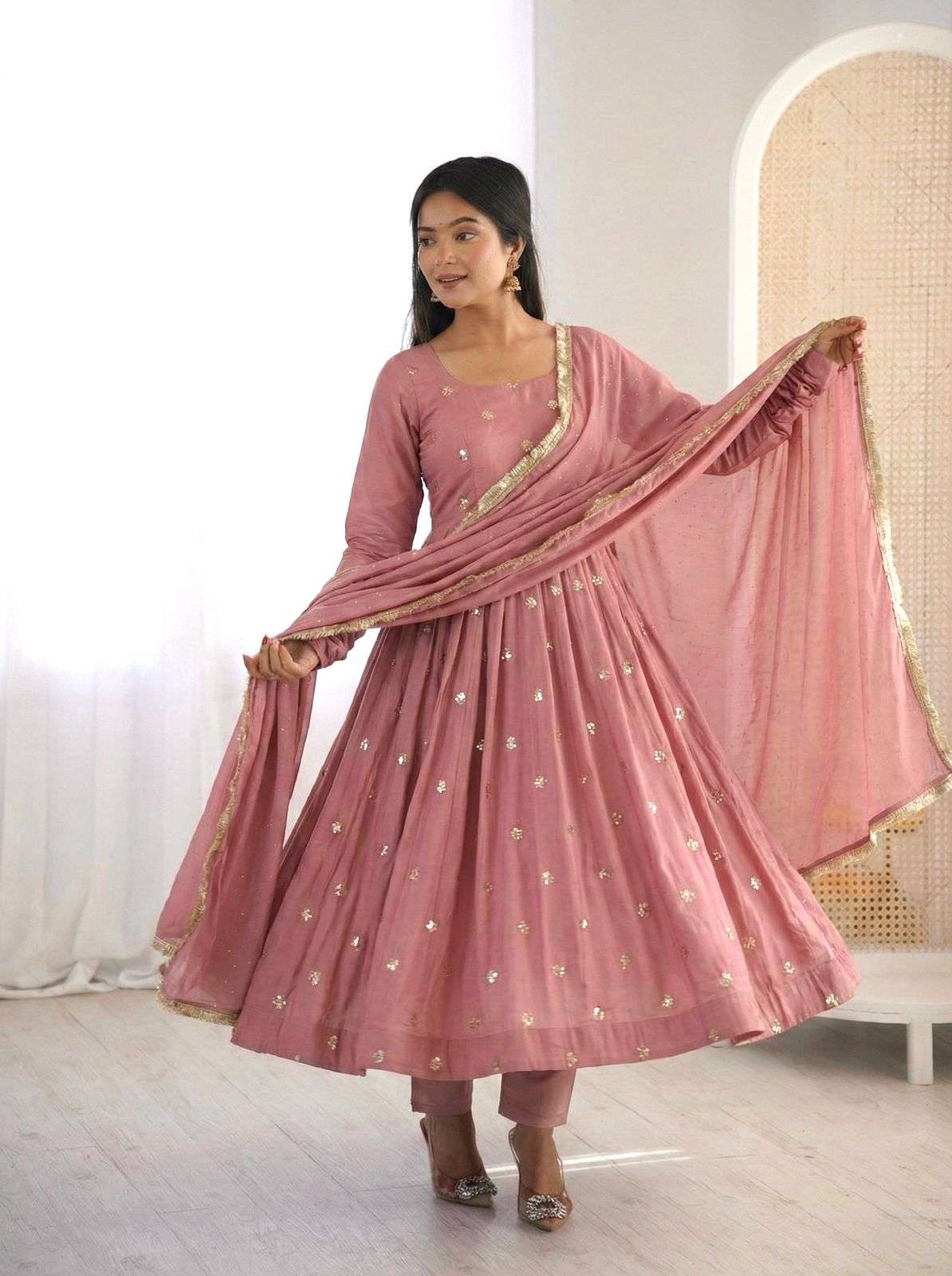 5330 HIT COLOUR BY ASLIWHOLESALE ROMAN SILK ANARKALI DRESSES-00262