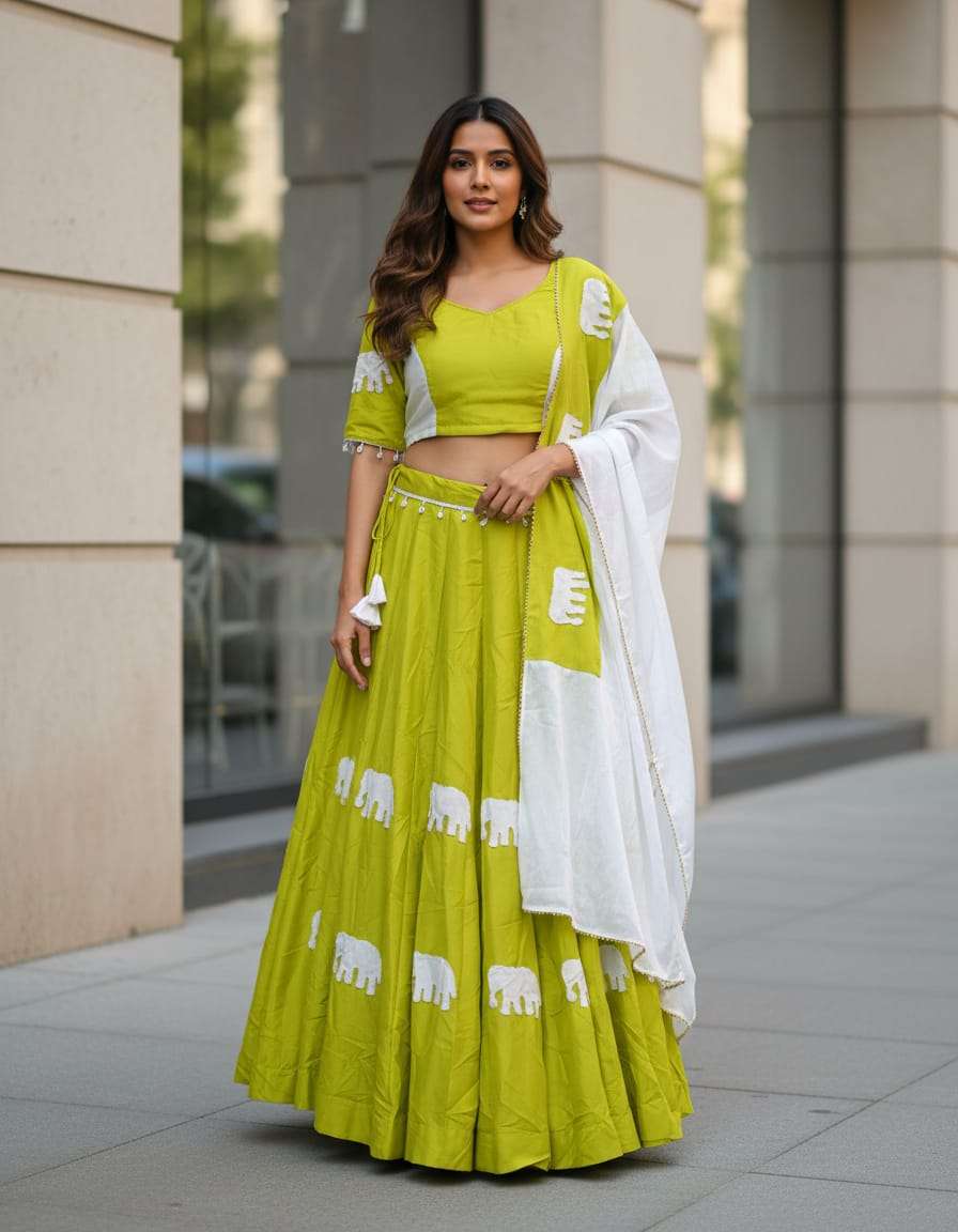 556 HIT BY ASLIWHOLESALE ROMAN SILK PRINTED LEHENGAS-00283