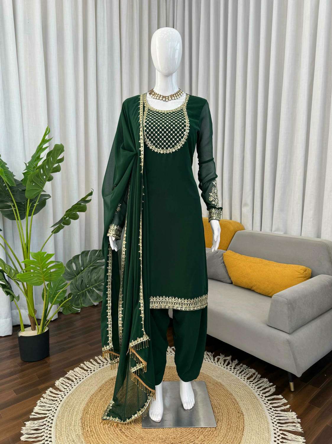 5978 HIT COLOUR BY ASLIWHOLESALE FAUX GEORGETTE DRESS MATERIAL WITH EMBROIDERY - 00242