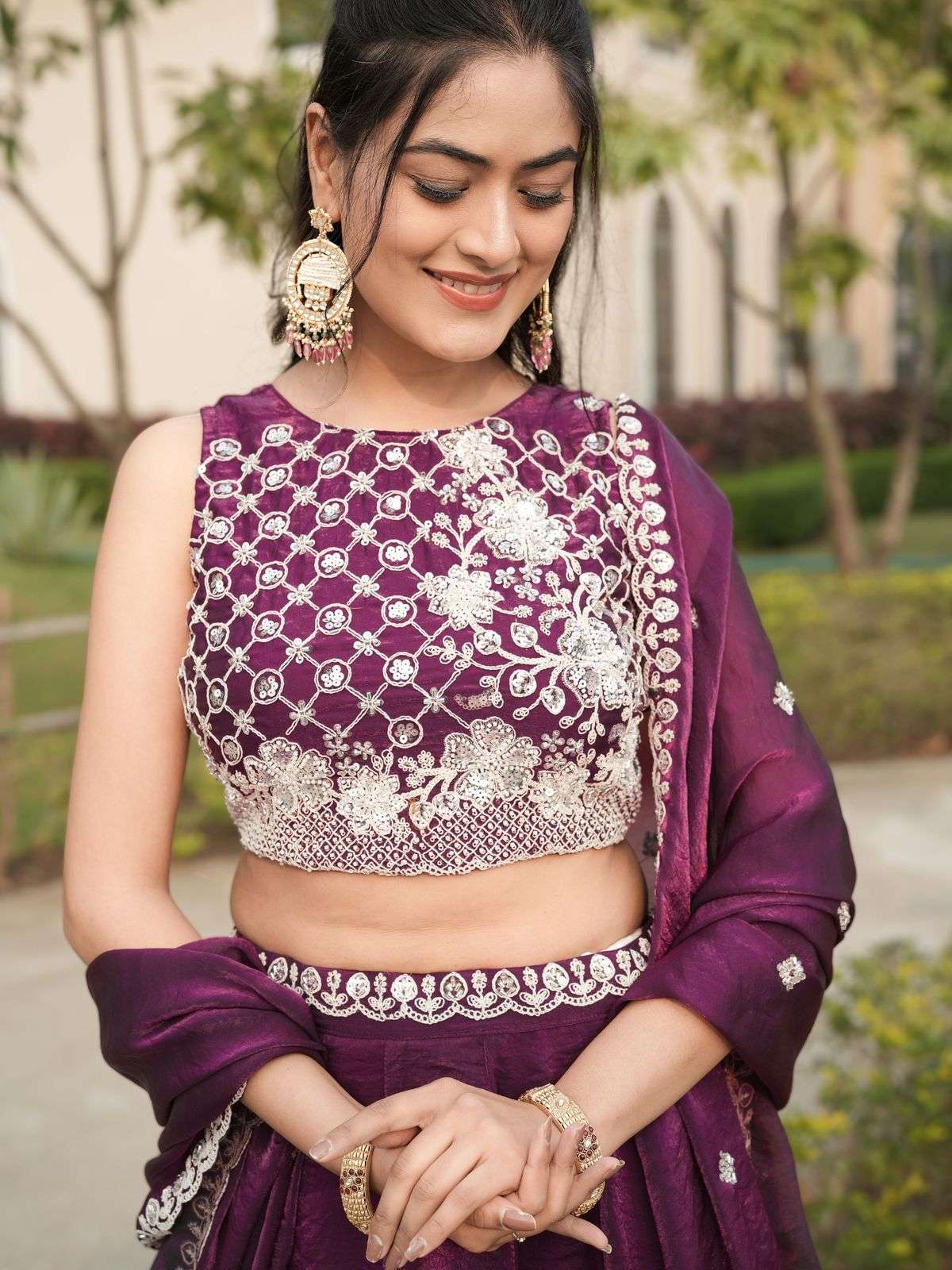 8123 COLOUR BY ASLIWHOLESALE FENDY SILK EMBROIDERY LEHENGAS - 00135