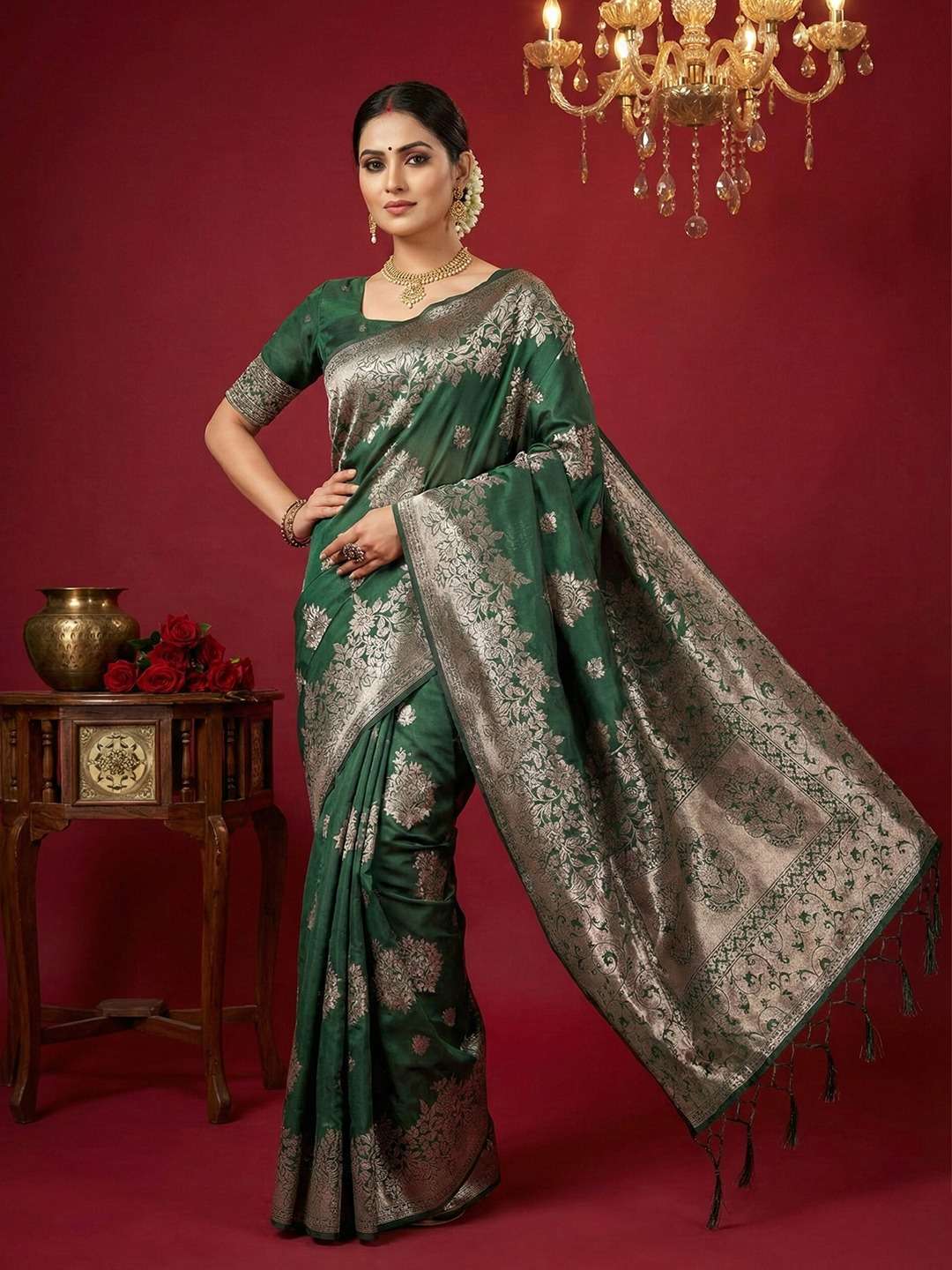 AADYA SILK VOL-1 BY ASLIWHOLESALE  1001 TO 1006 SERIES SILK BLEND PREMIUM SAREES-00281