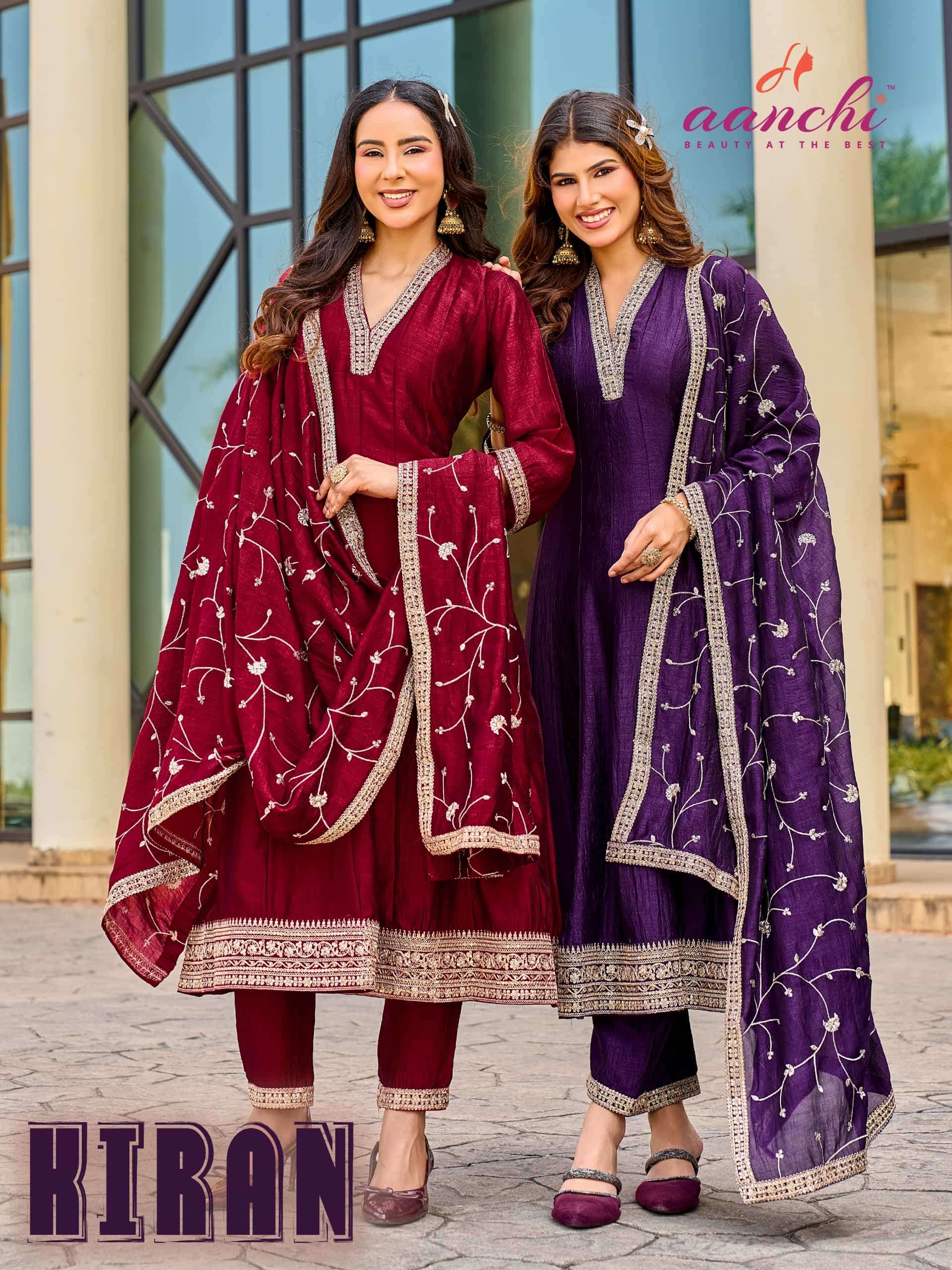 AANCHI KIRAN VICHITRA SILK READYMADE ANARKALI SUITS SET-00286