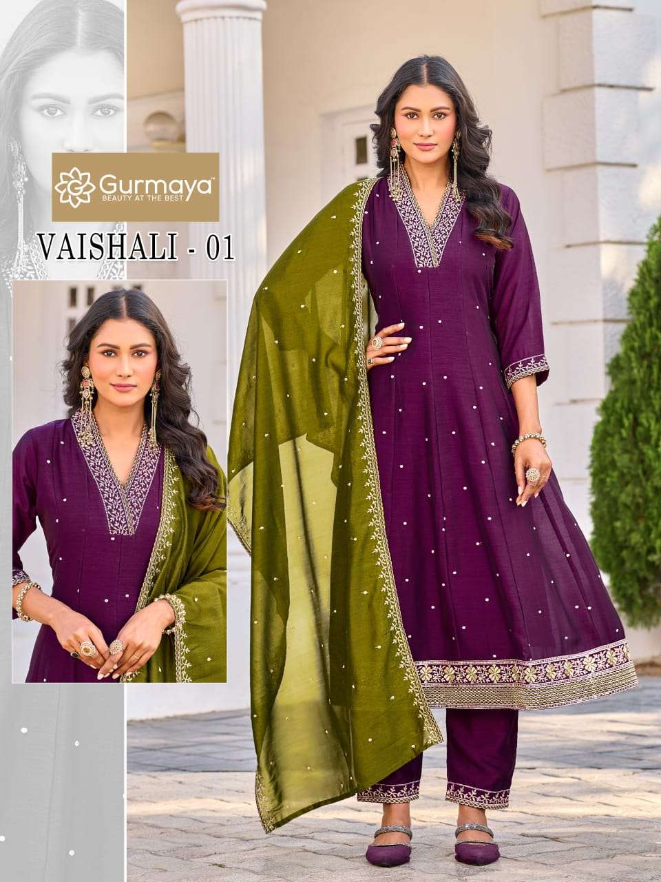 AANCHI VAISHALI VICHITRA SILK PREMIUM ANARKALI SUITS-00286