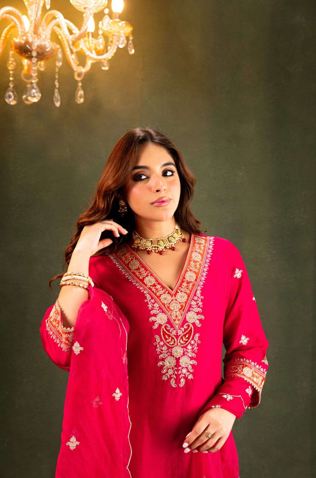 AARUSHI BY ASLIWHOLESALE VISCOSE CHANDERI SILK EMBROIDERY DRESSES - 00264