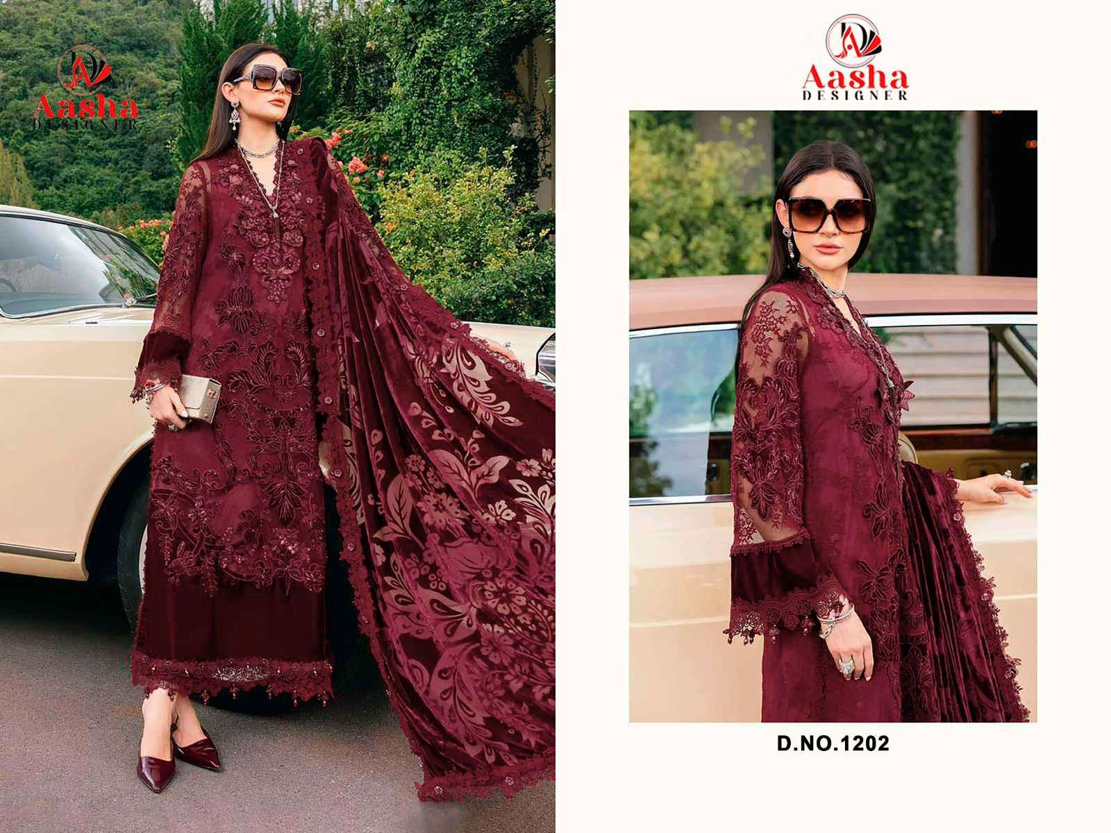AASHA 1202 PURE RAYON COTTON EMBROIDERY PAKISTANI DRESS-00071